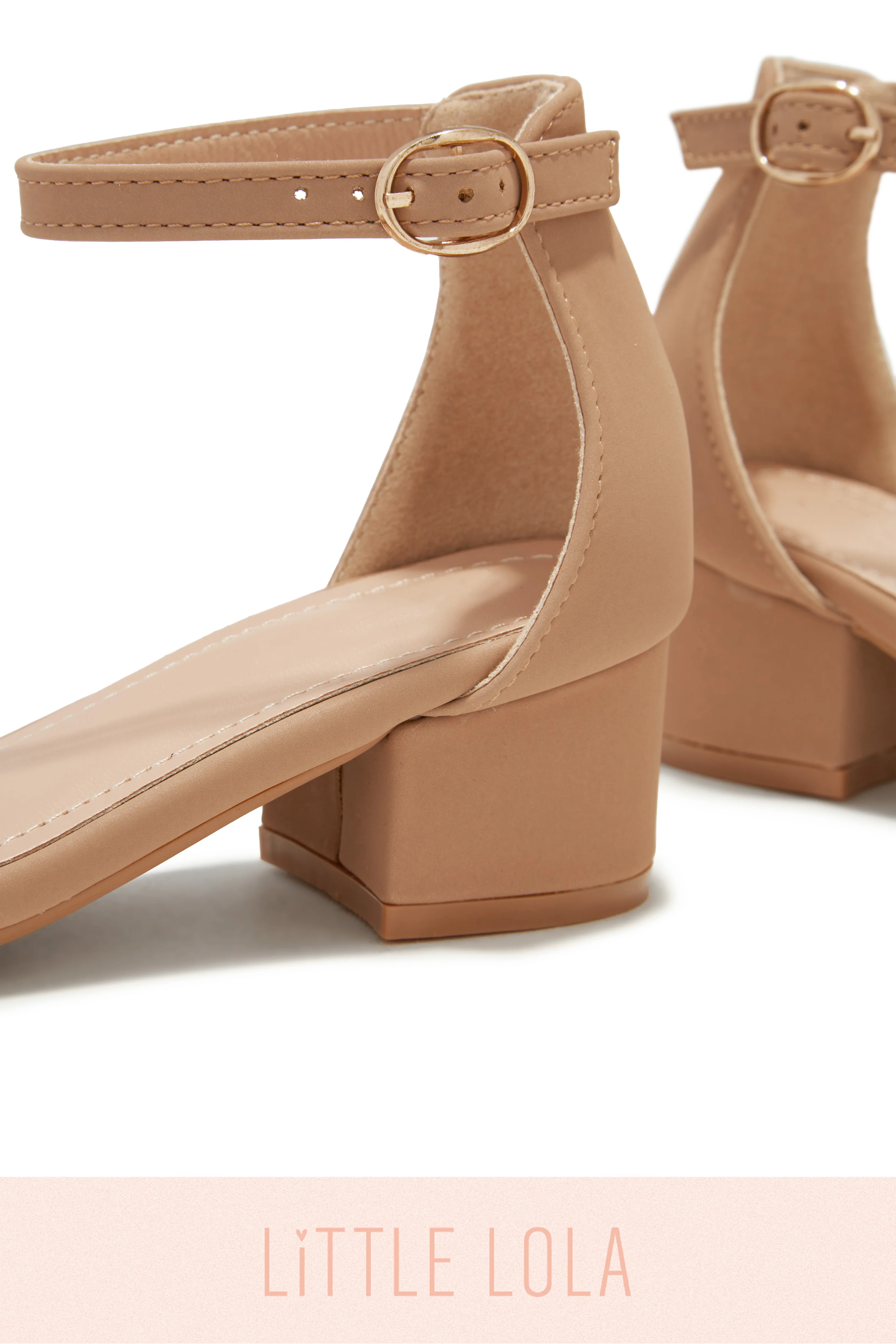 Mini Ava Block Heels - Nude - Image 2