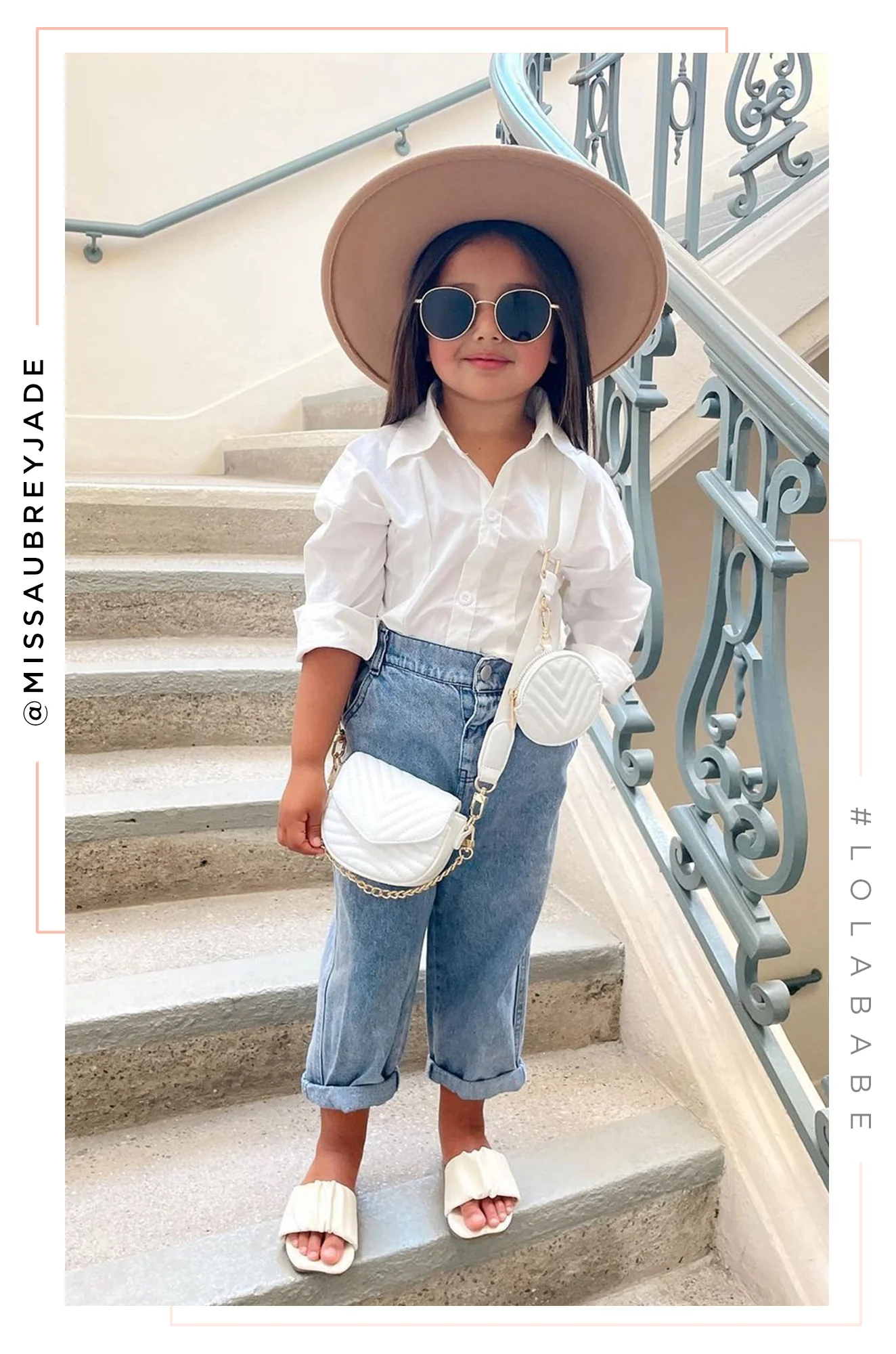 Mini Primavera Kids Flat Brim Hat - Nude - Image 9
