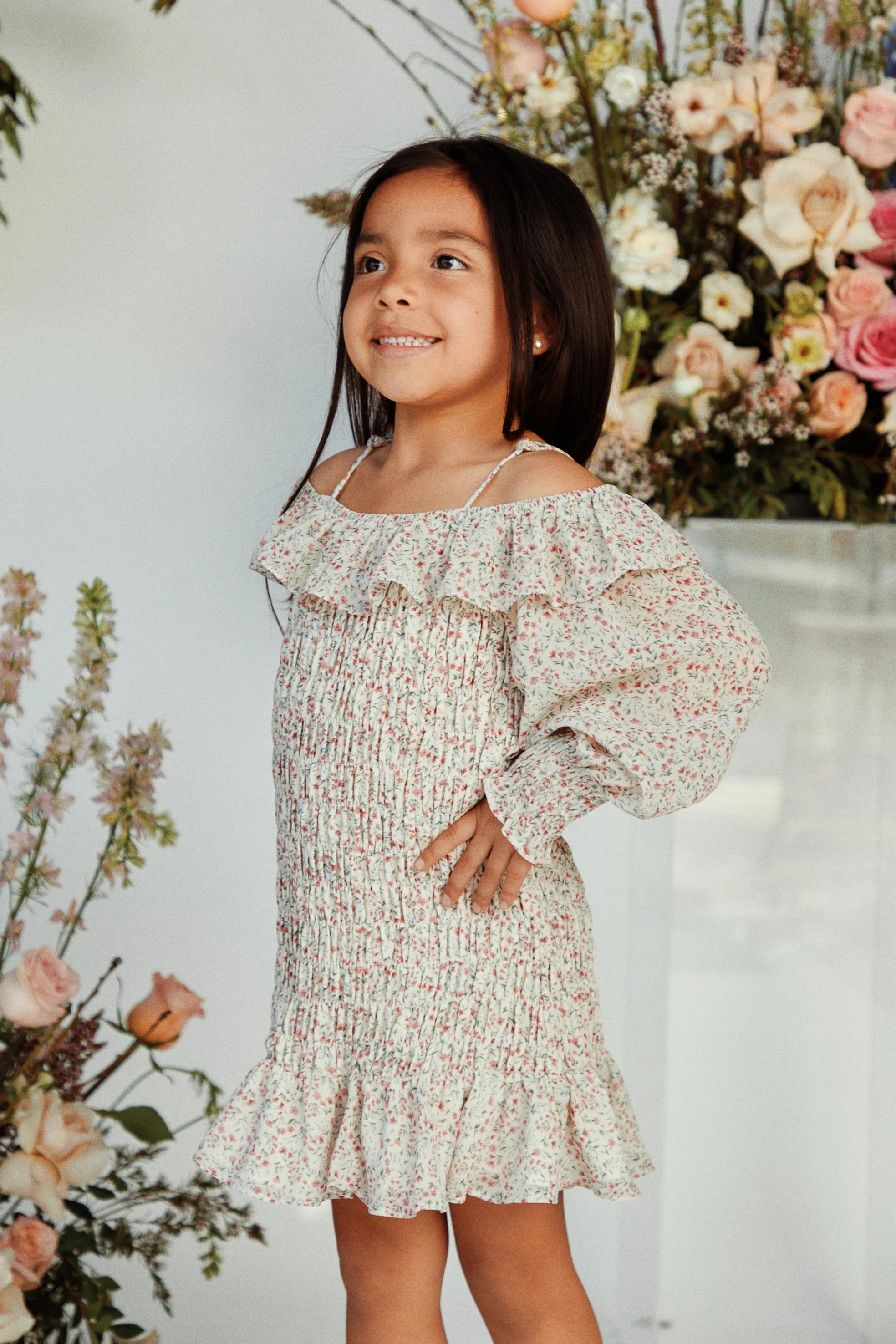 Mini Rosie Long Sleeve Dress - Ivory