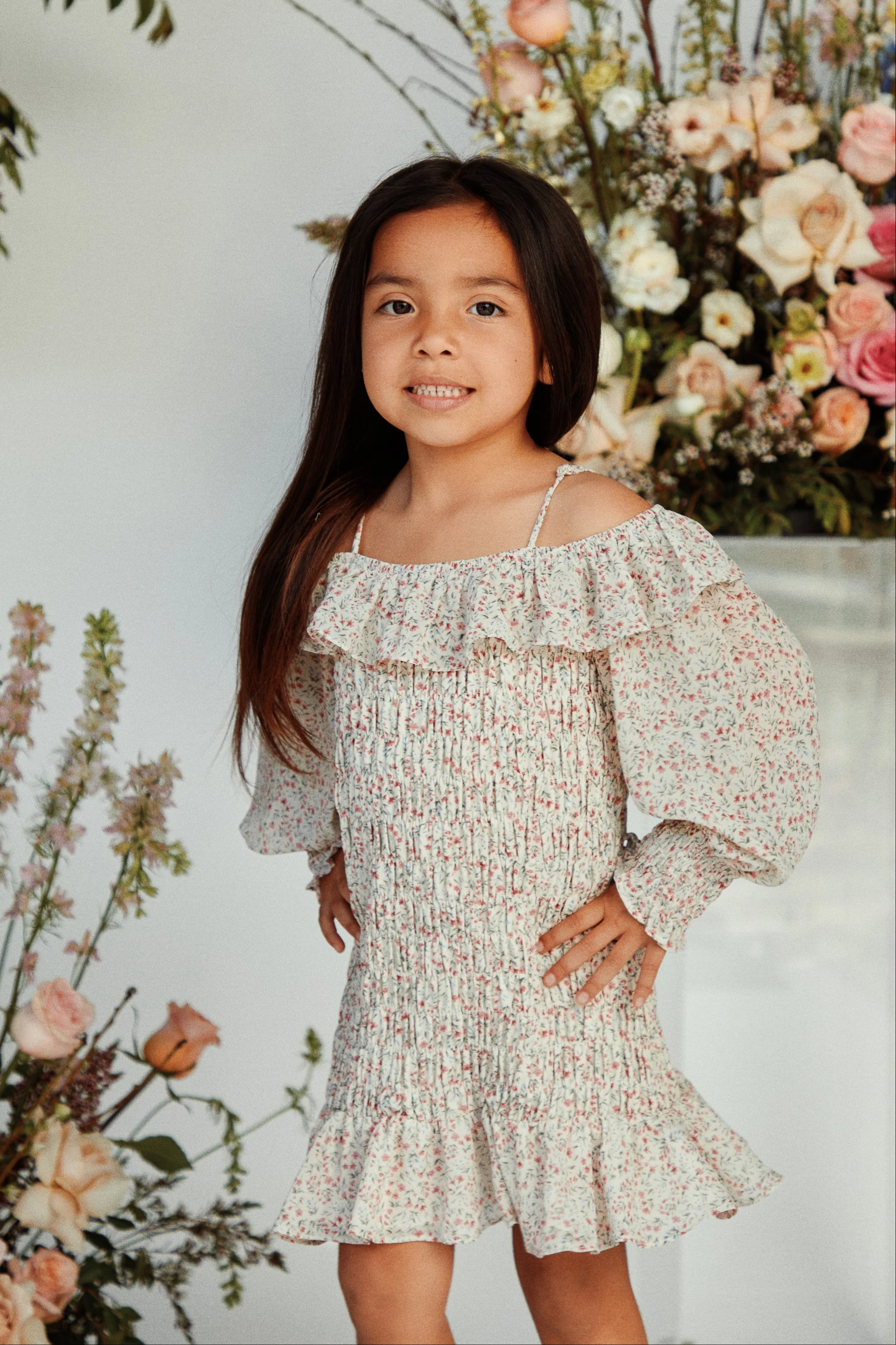 Mini Rosie Long Sleeve Dress - Ivory - Image 3
