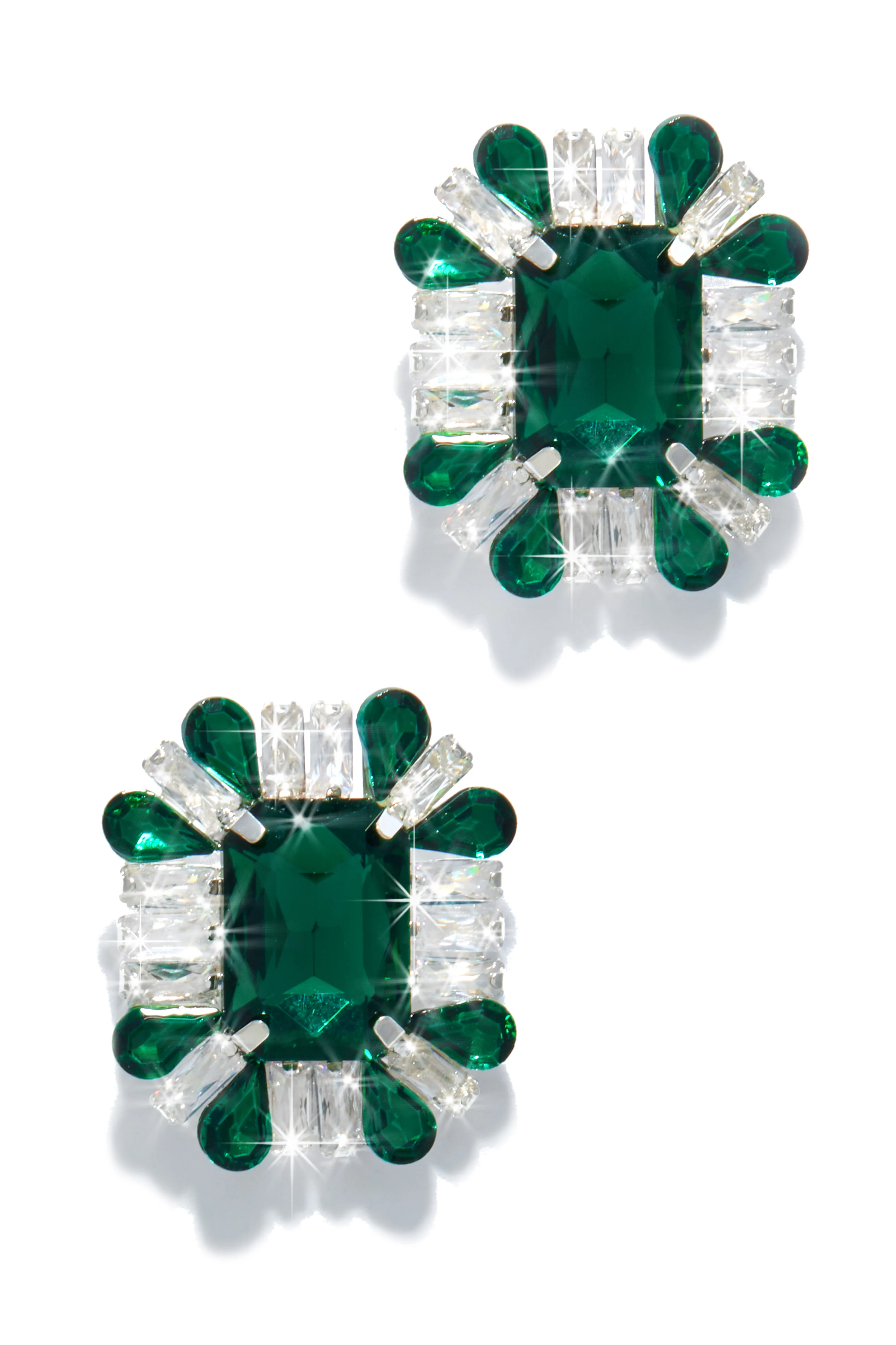 Mirabel Cubic Zirconia  Statement Earring - Green - Image 2