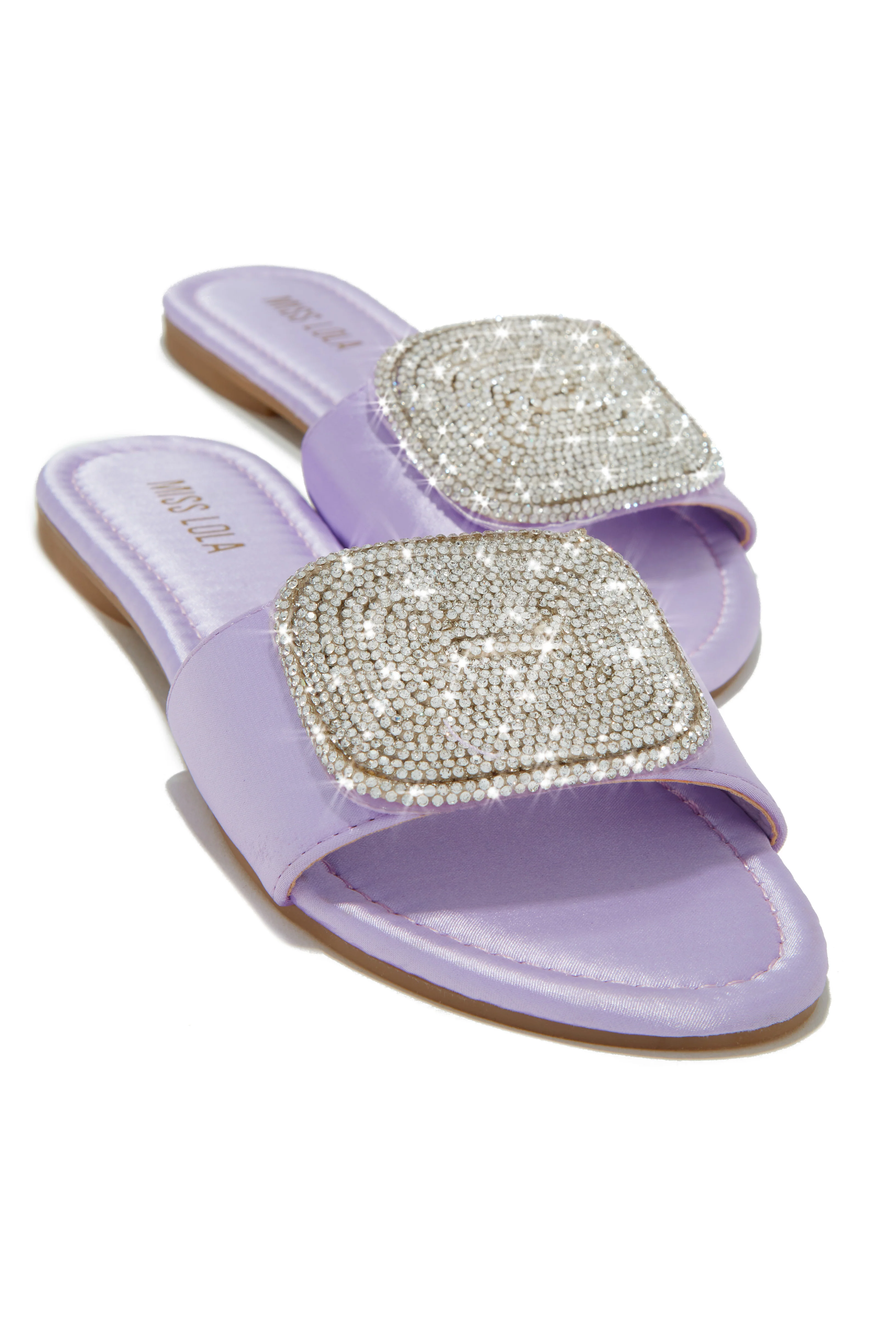 Beach Cocktail Embellished Slip On Sandals - Lavender - Image 8
