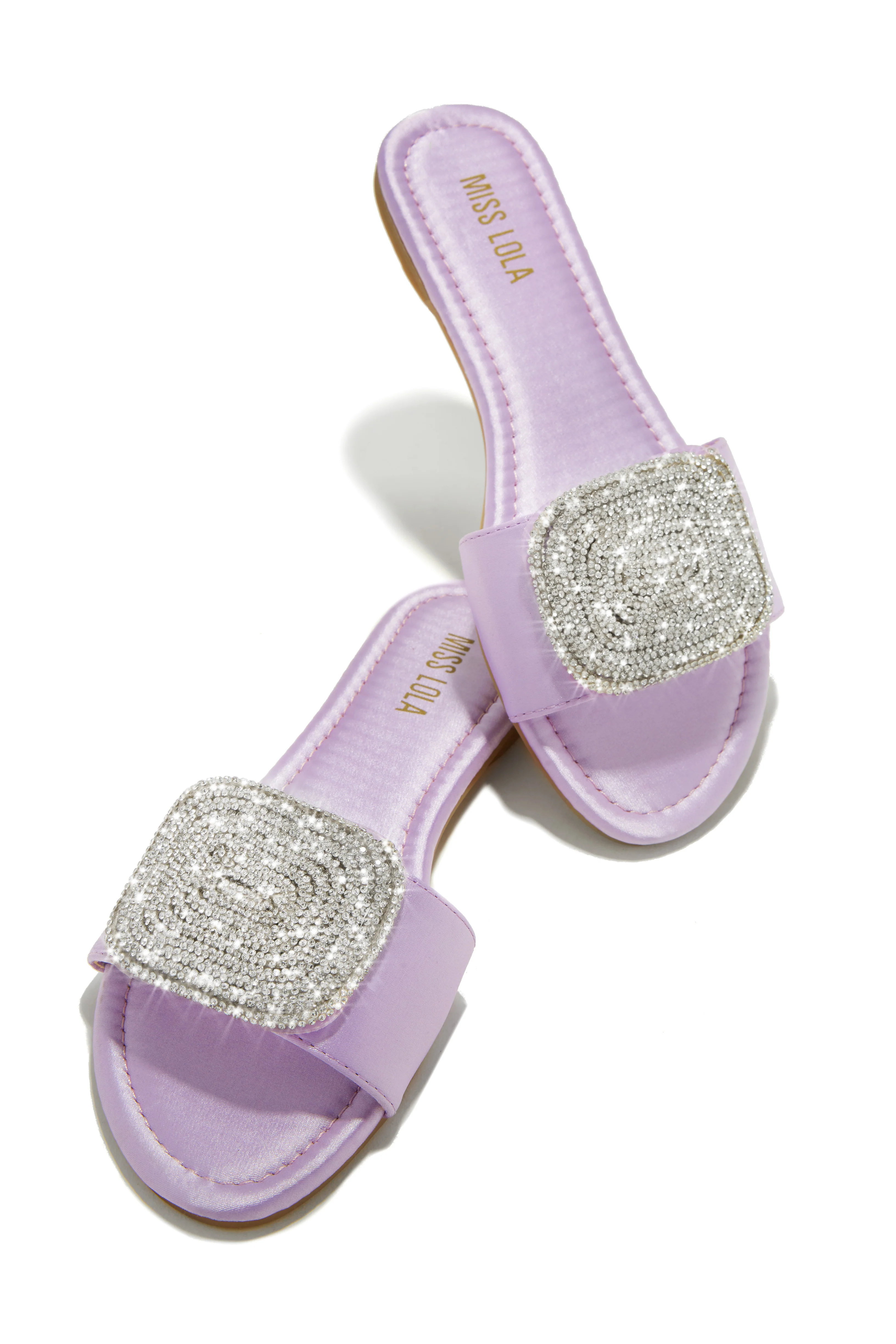 Beach Cocktail Embellished Slip On Sandals - Lavender - Image 9