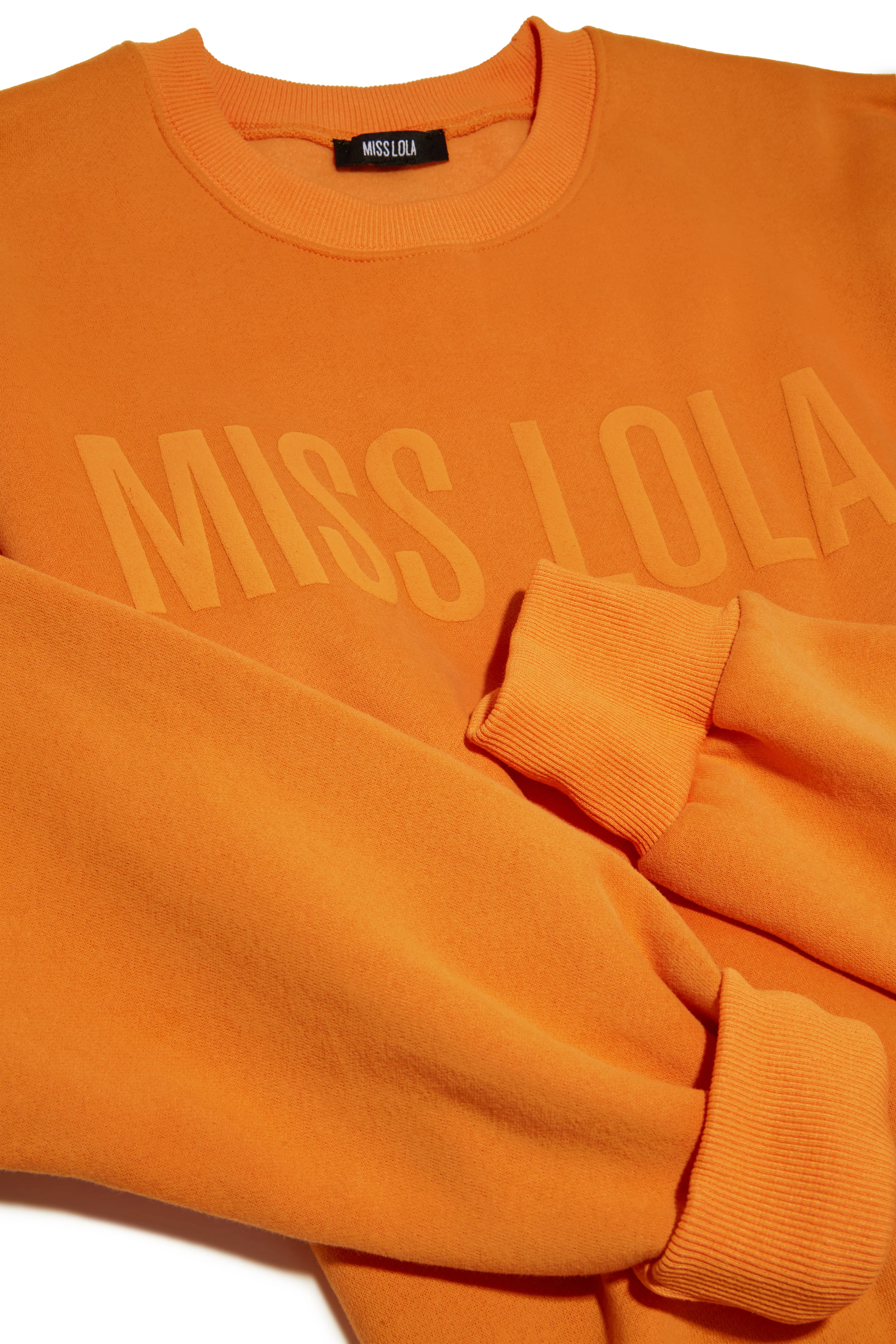Miss Lola Exclusive Crewneck Sweater - Orange - Image 2