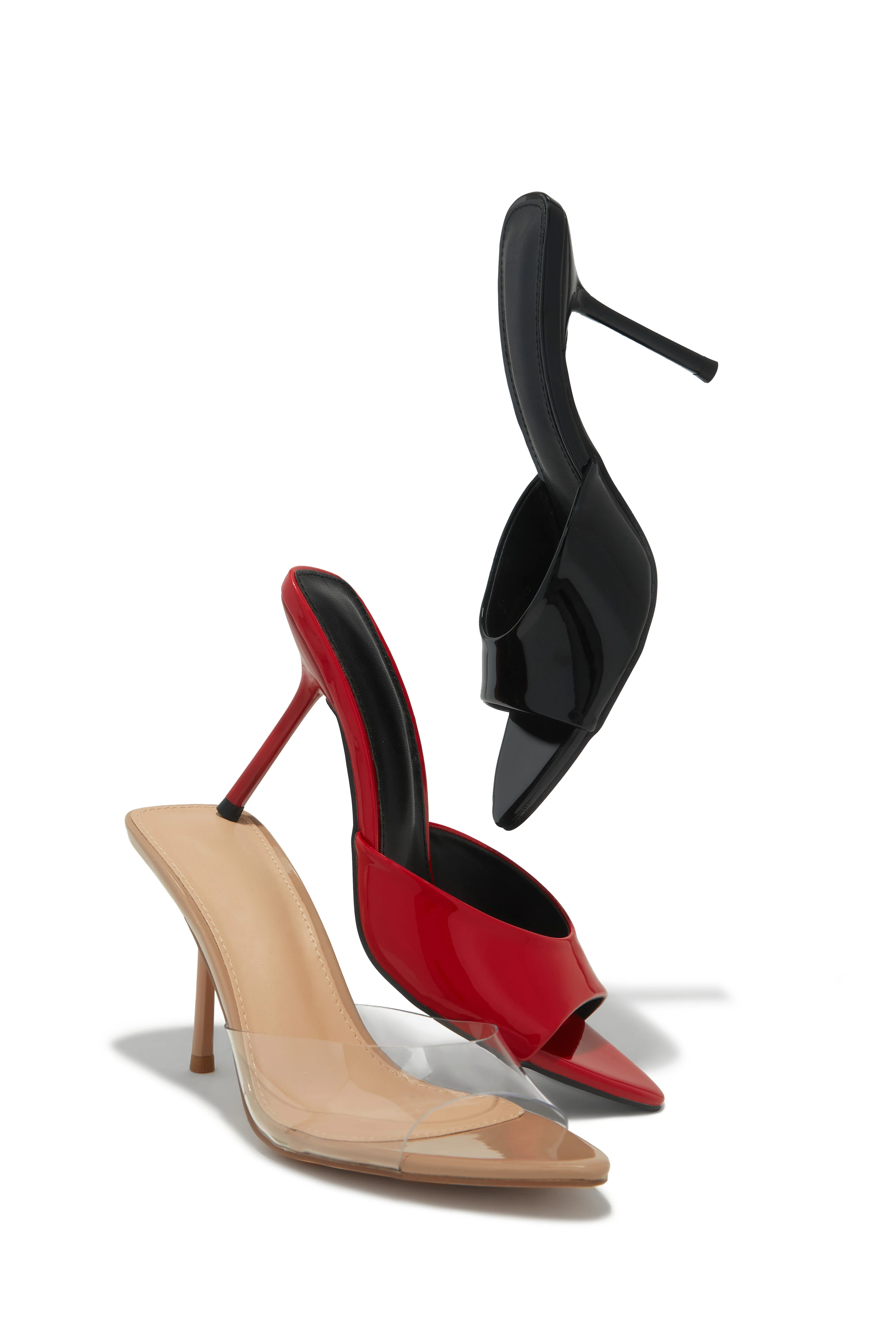 Naiya Open Pointed Toe Mule Heels - Clear - Image 3