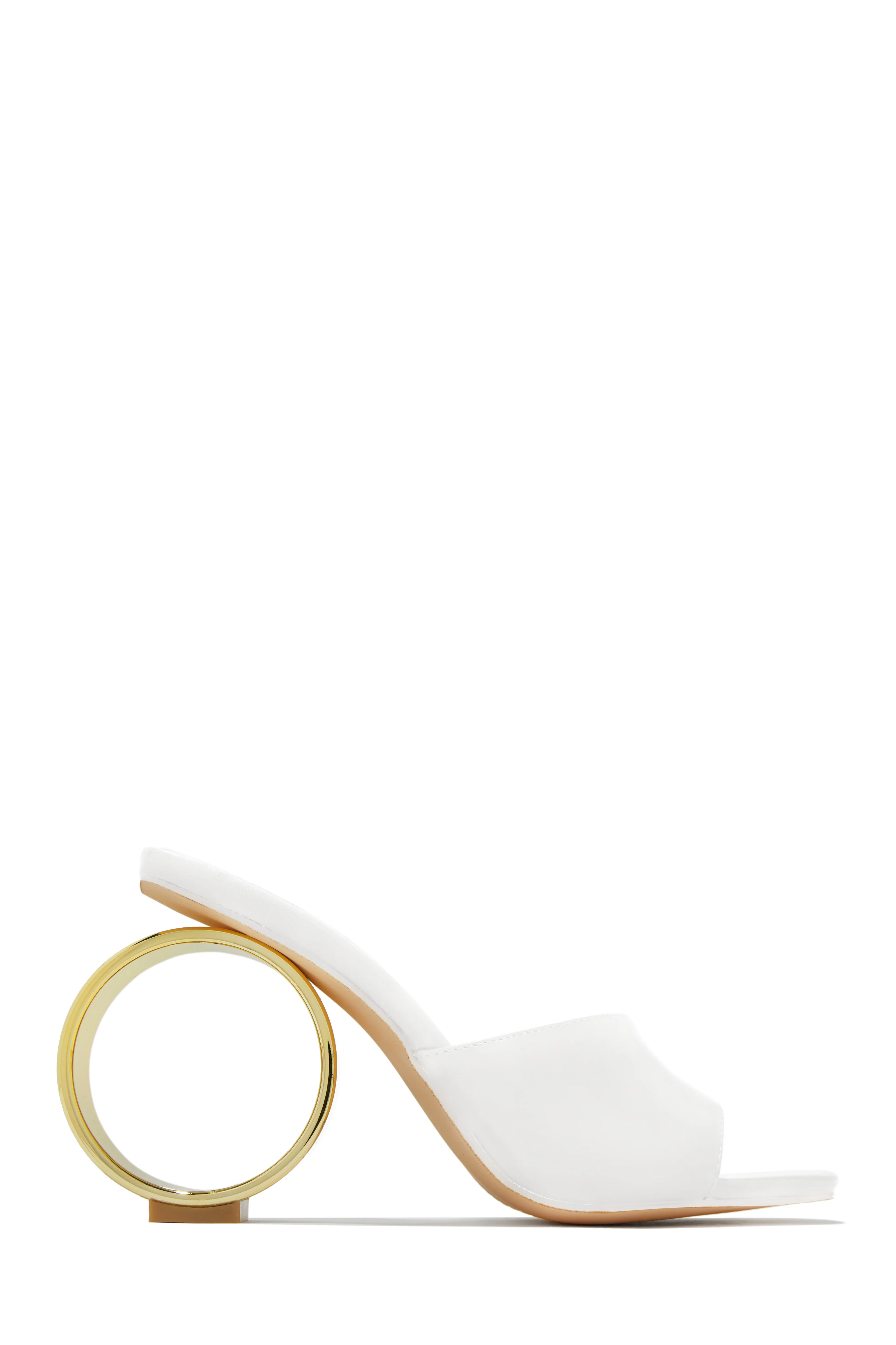Naomi Sphere Heel Mules - White - Image 5