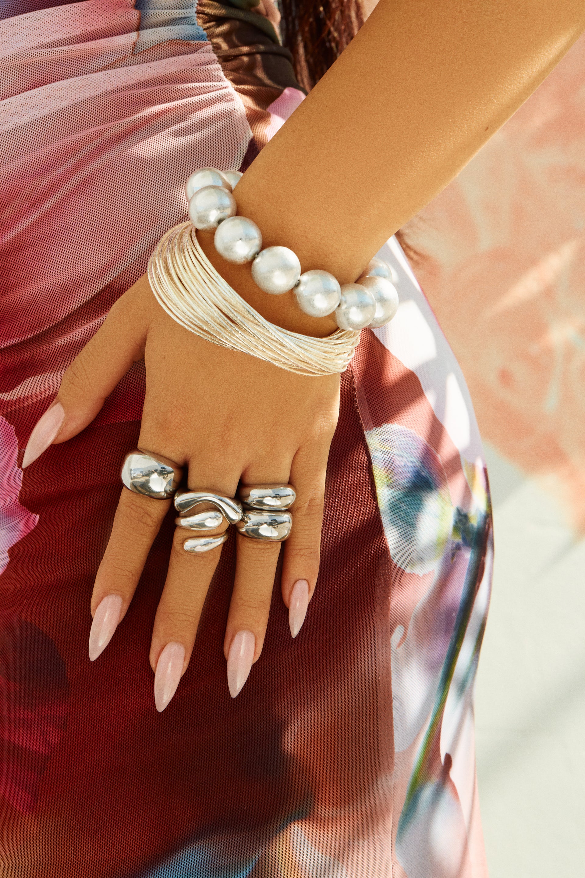 Neila Two Piece Ring Set - Silver - Image 3