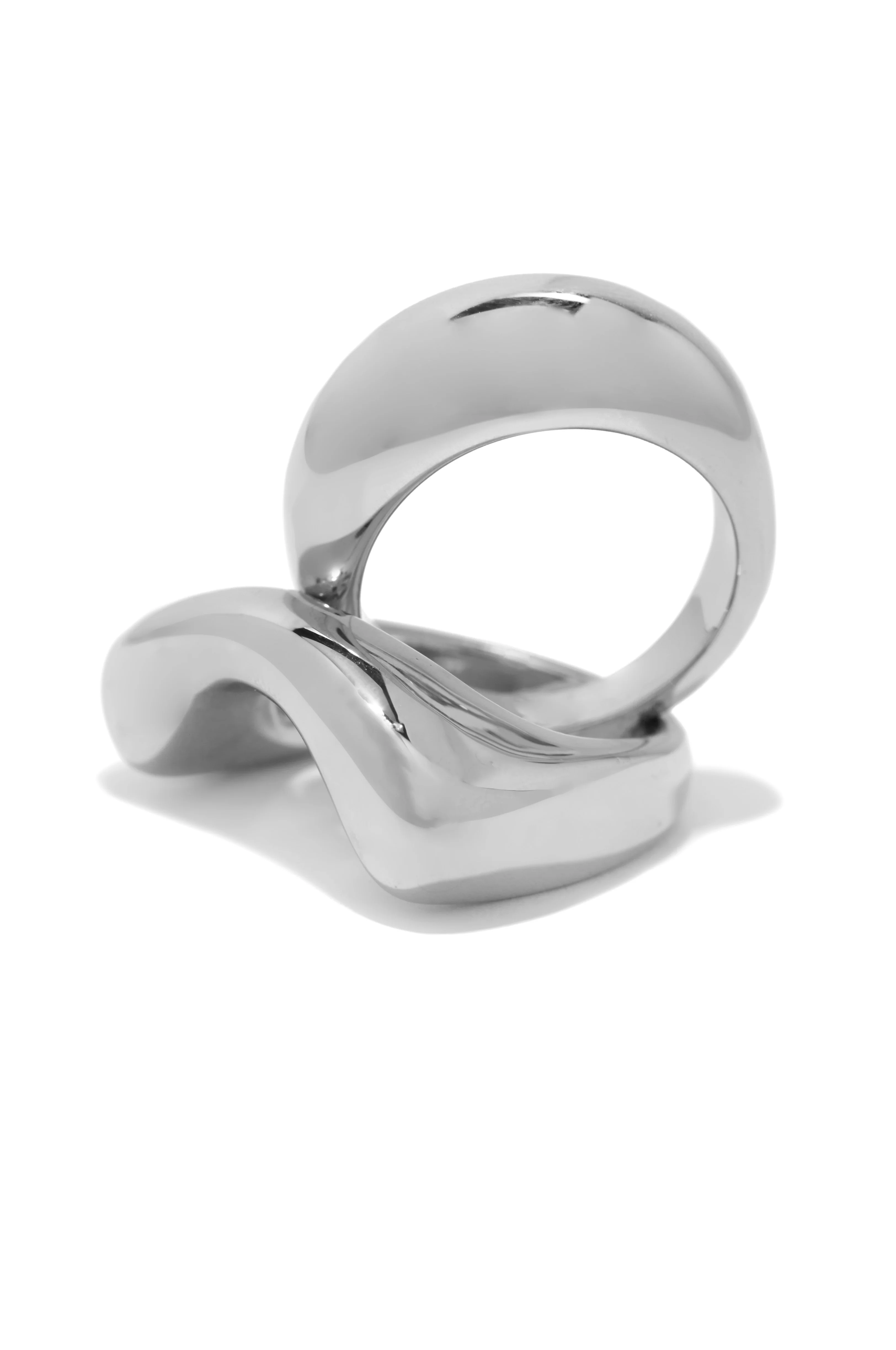 Neila Two Piece Ring Set - Silver - Image 4