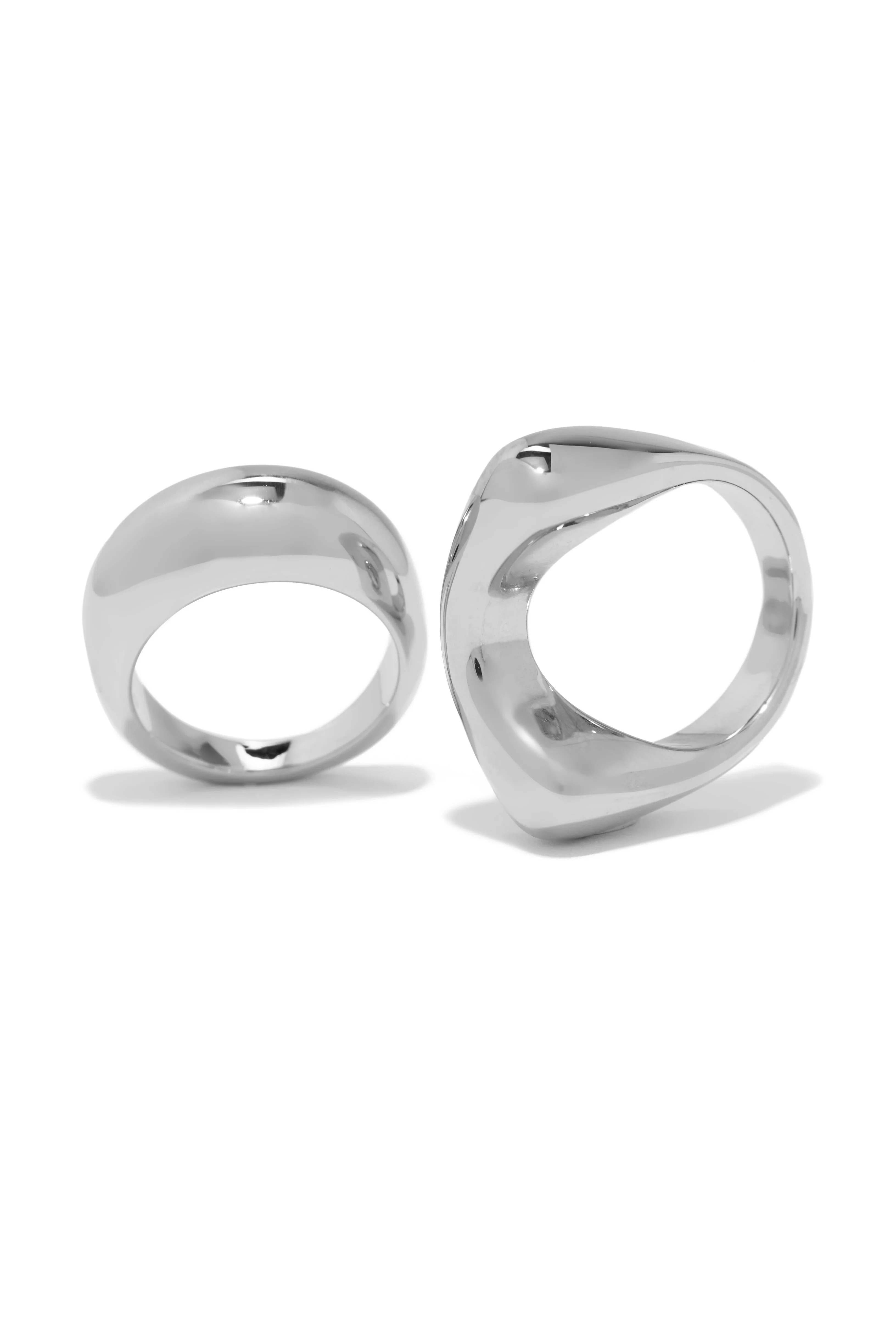 Neila Two Piece Ring Set - Silver - Image 5