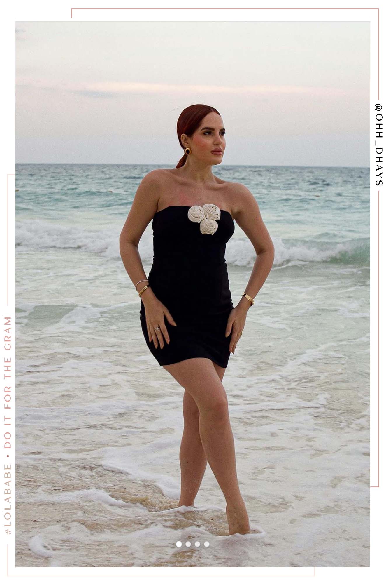 New Lover Rosette Mini Dress - Black - Image 4