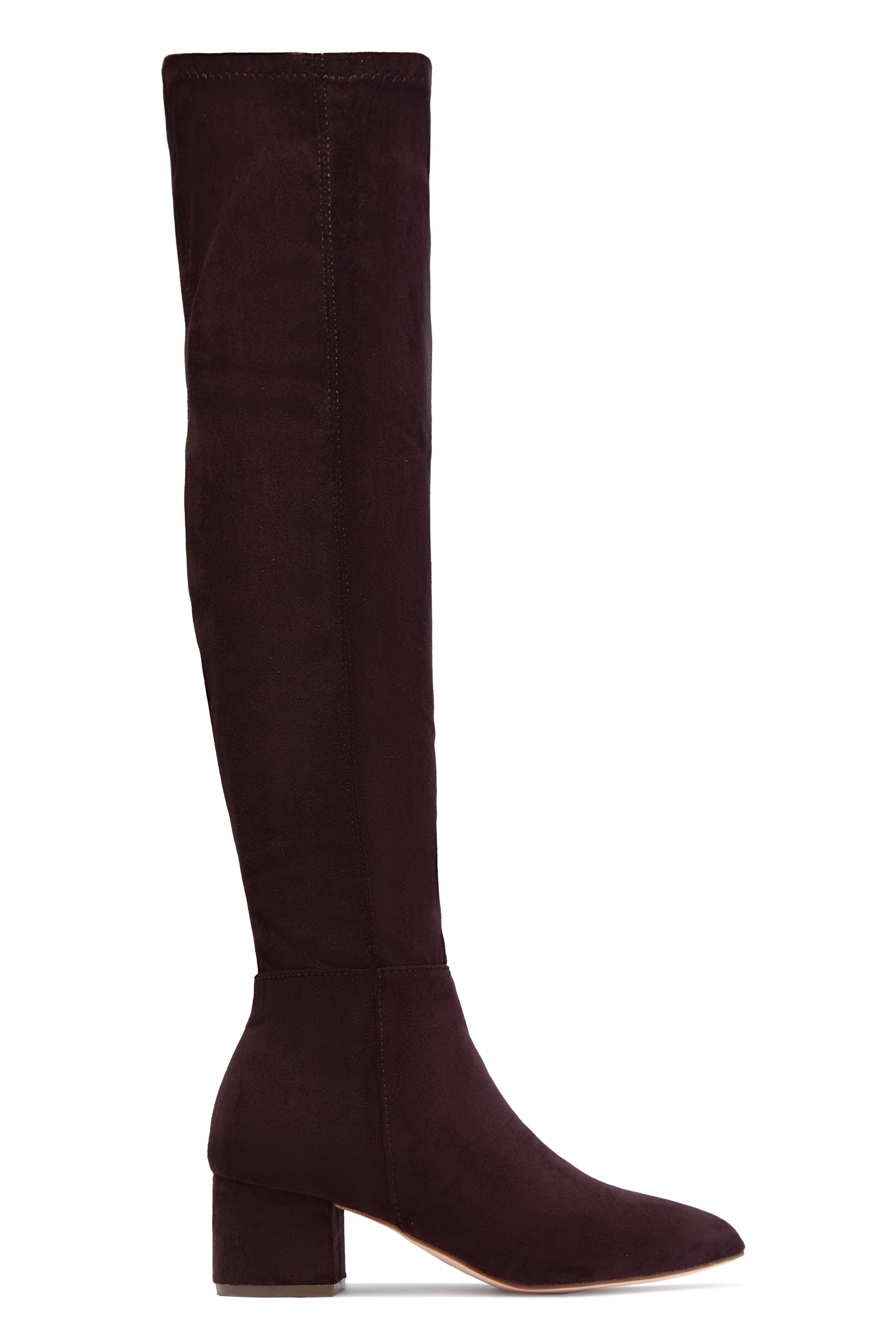 New Moon Over The Knee Block Heel Boots - Brown - Image 4