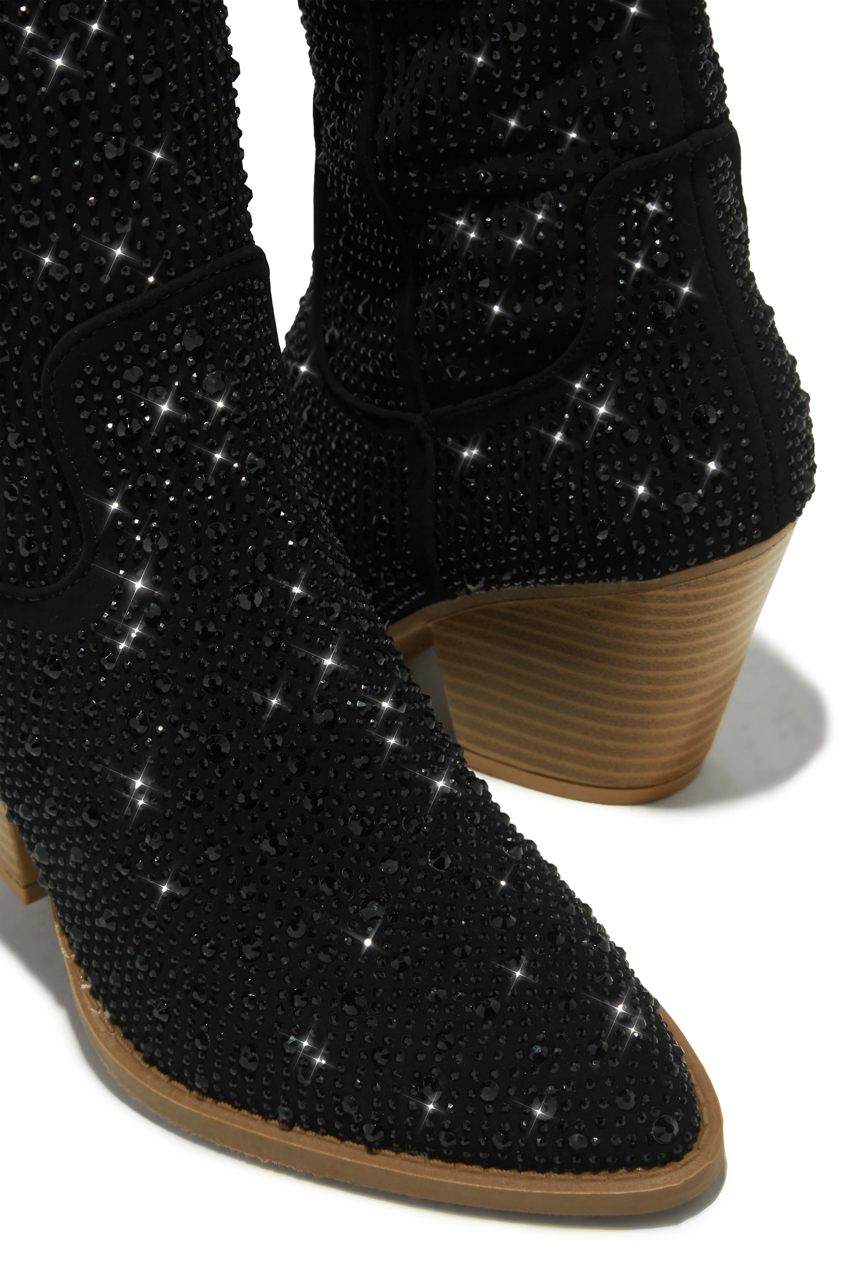 Nights In Nashville Embellished Cowgirl Boots - Black - Image 3