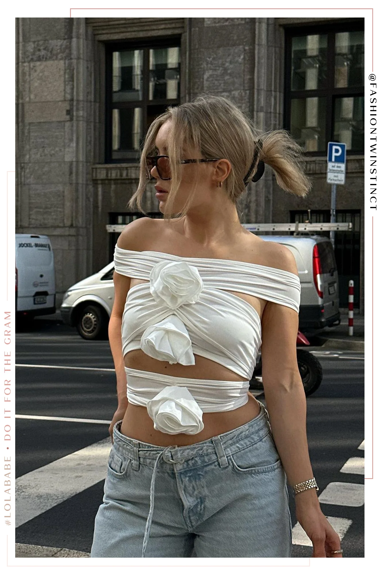 Noelya Off Shoulder Rosette Top - White - Image 13