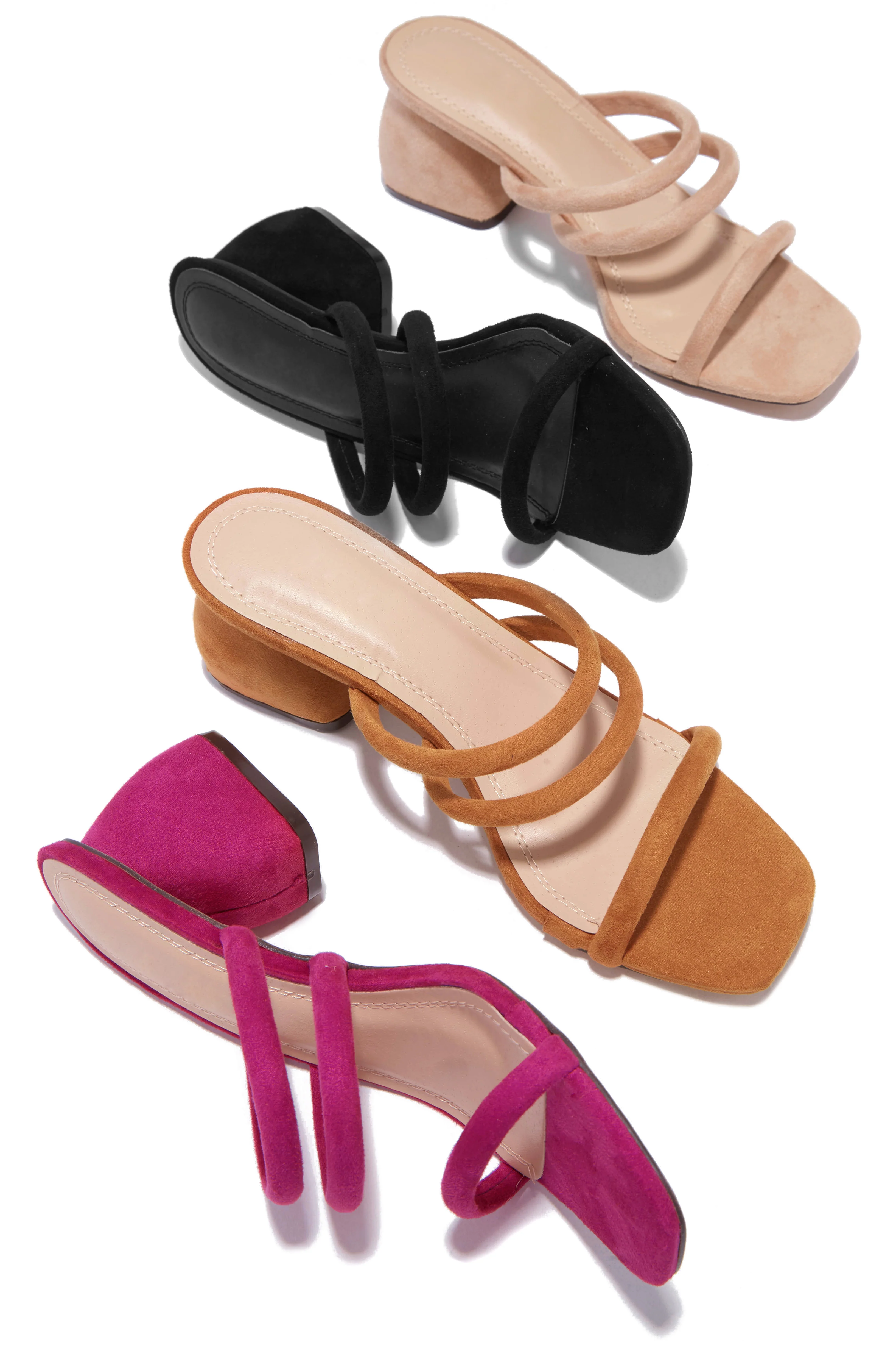 Nora Block Mid Heel Mules - Nude - Image 4