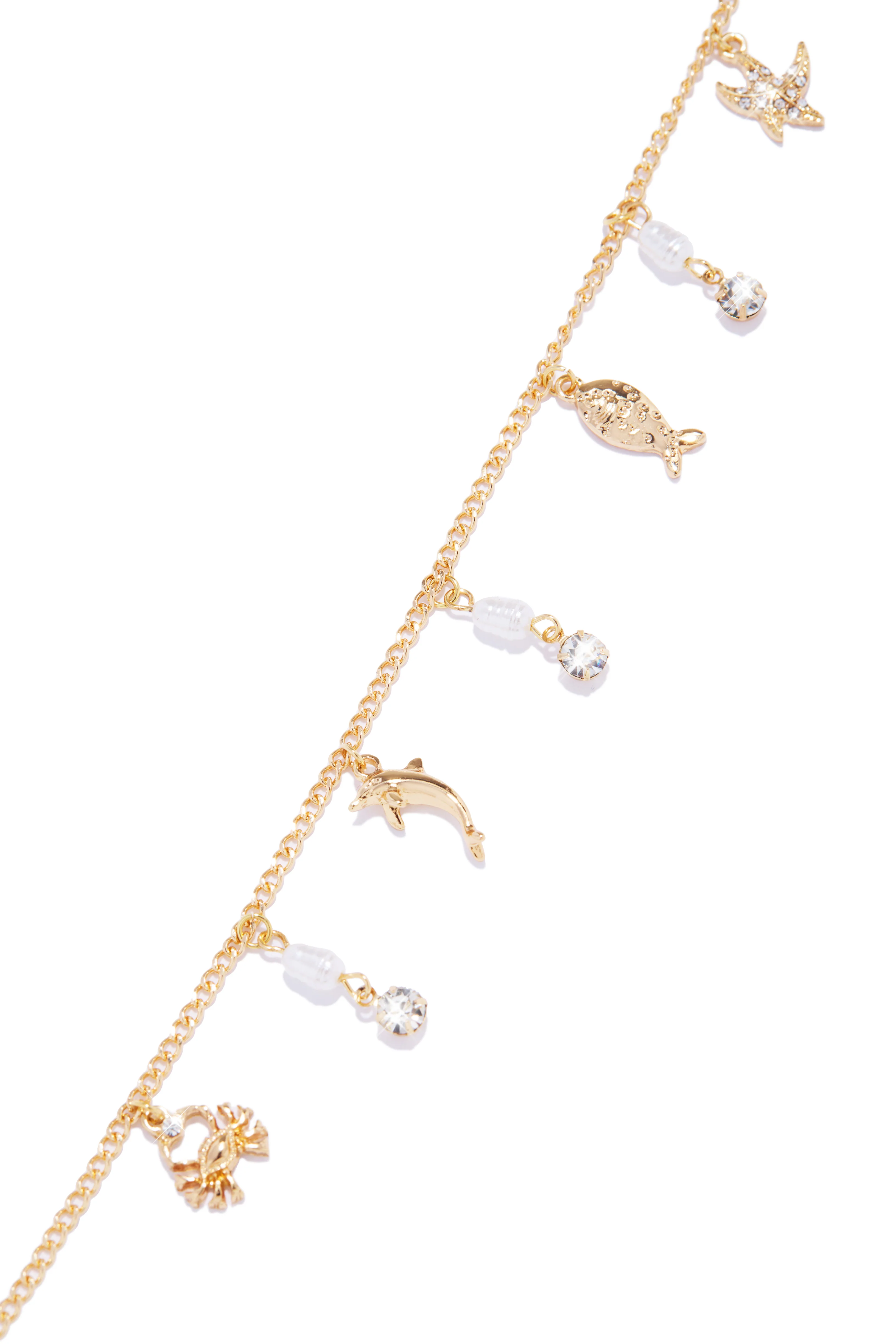 Olina Charm Anklet - Gold - Image 2