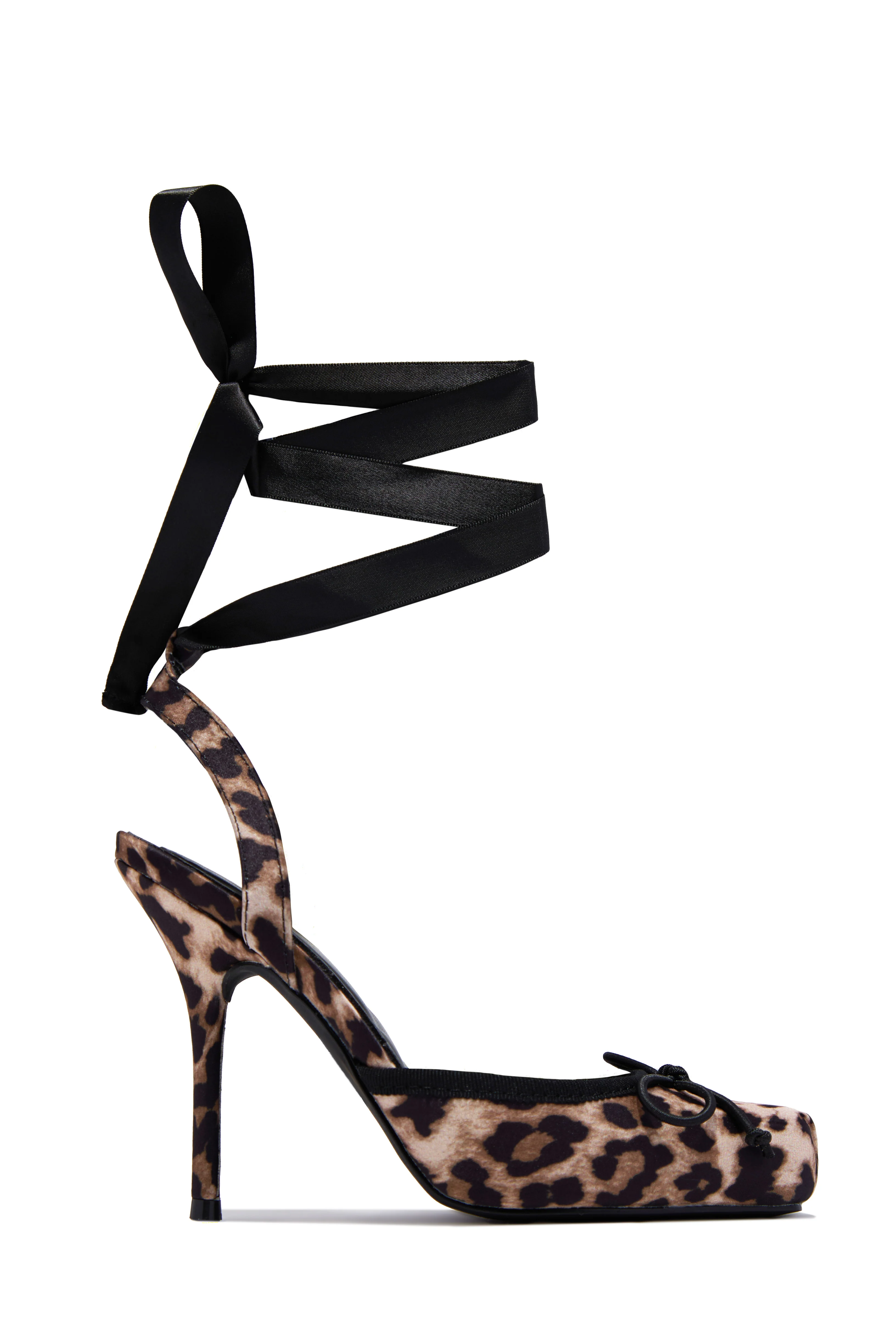 Alahna Ballet Lace Up Heels - Leopard - Image 7