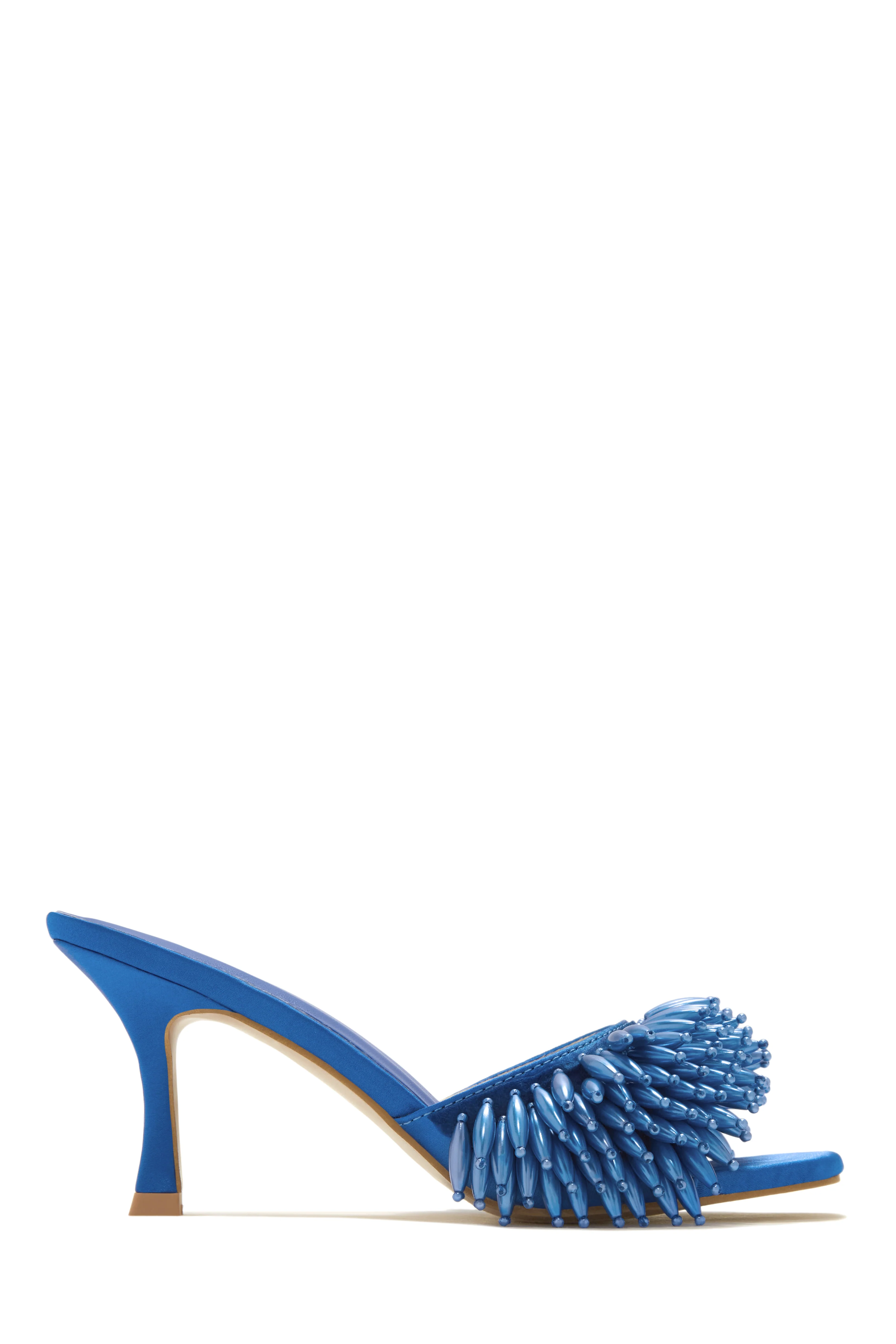 Paradiso Beaded Mid Heel Mules - Pink - Image 7