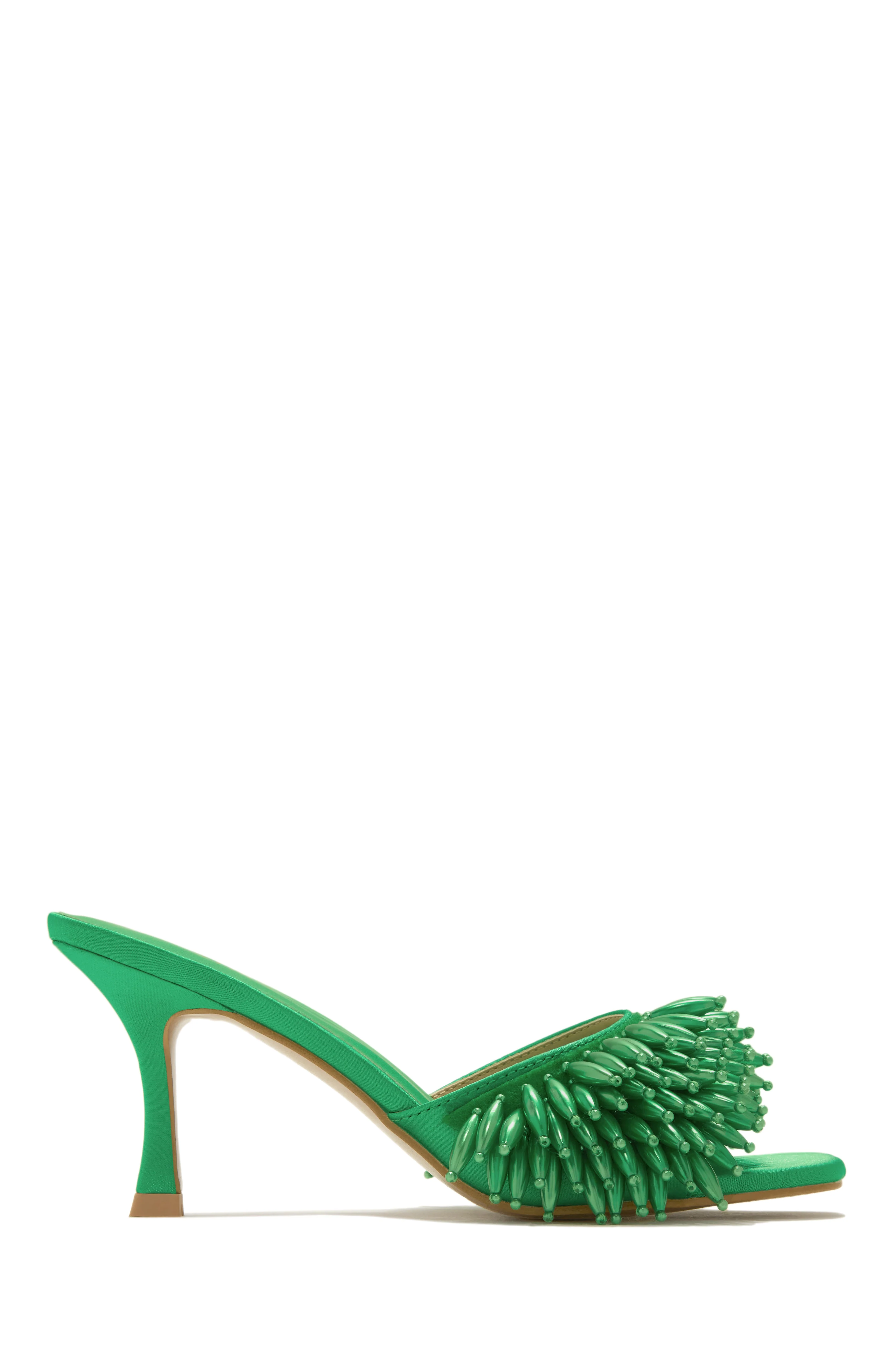 Paradiso Beaded Mid Heel Mules - Pink - Image 8