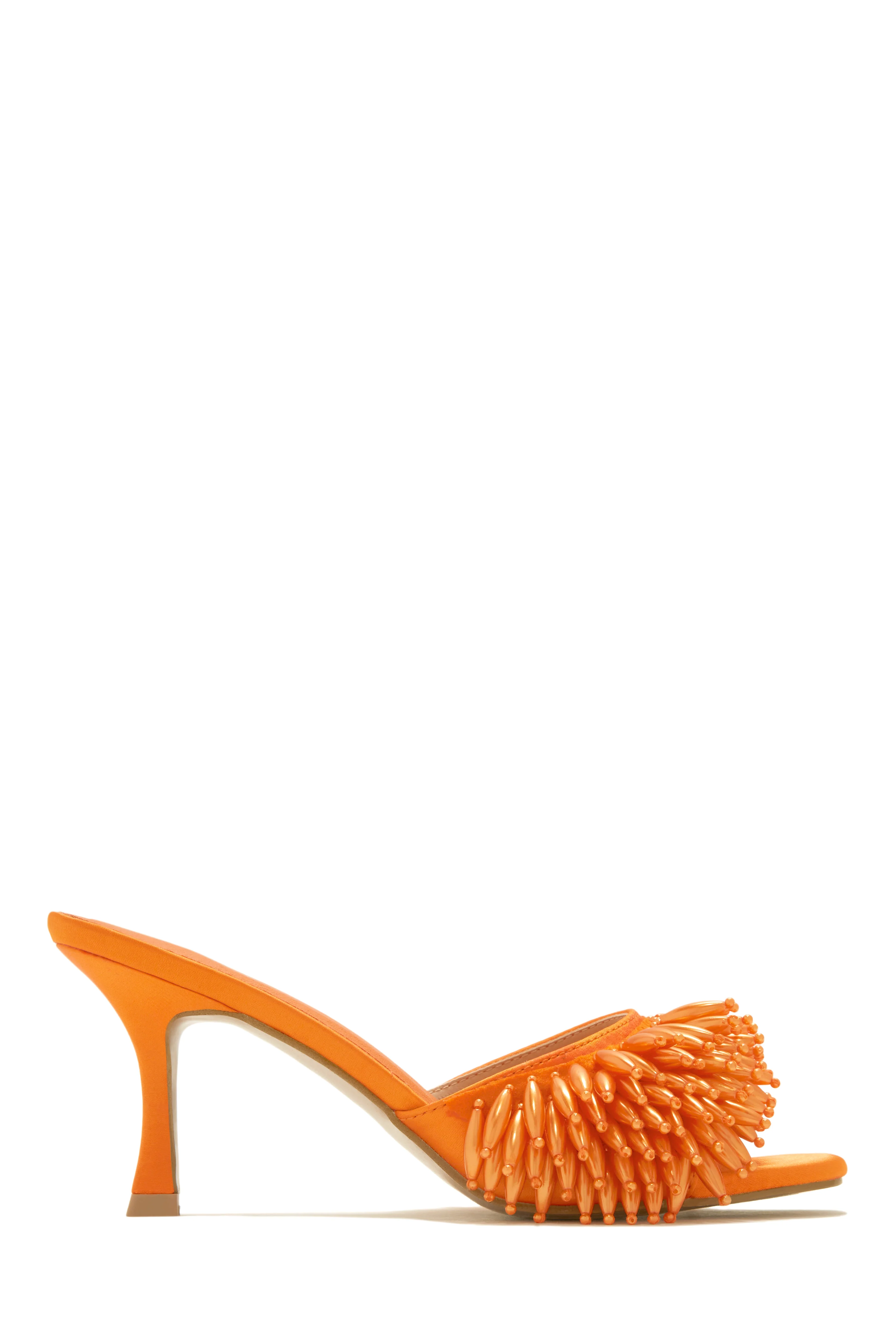 Paradiso Beaded Mid Heel Mules - Pink - Image 9
