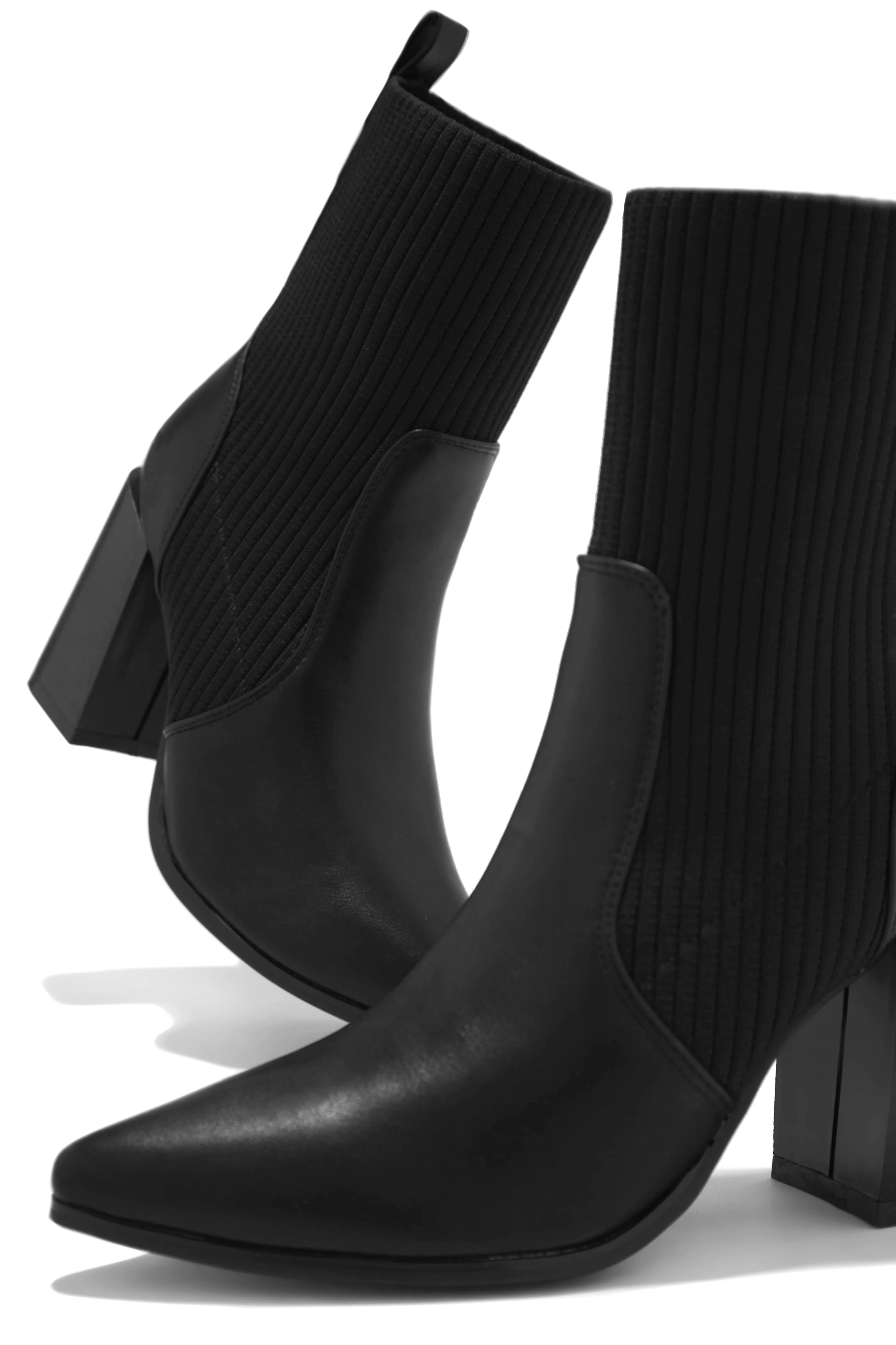 Perfect Night Block Heel Ankle Boots - Black - Image 2