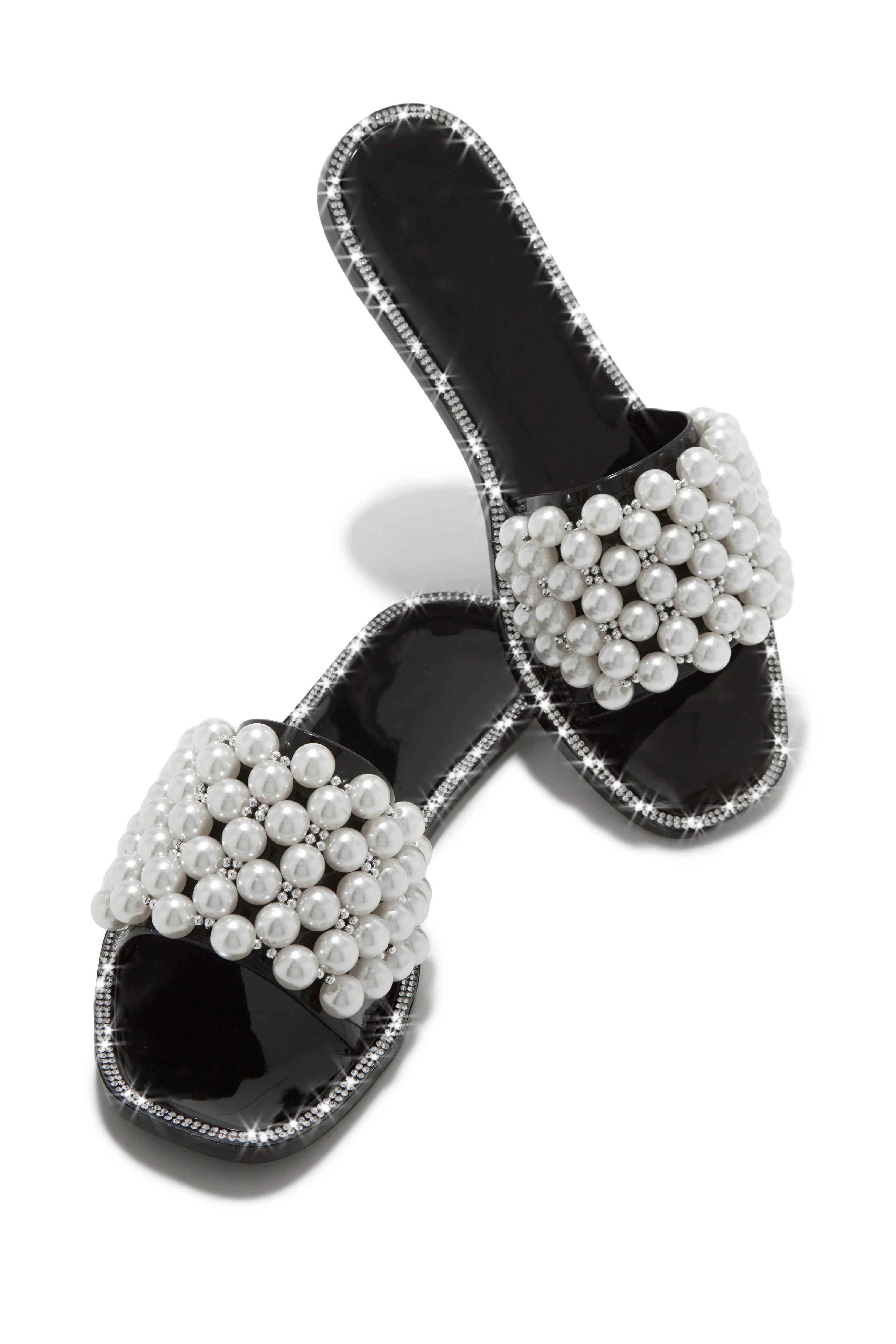 Playa Linda Embellished Jelly Slip On Sandals - Black - Image 7