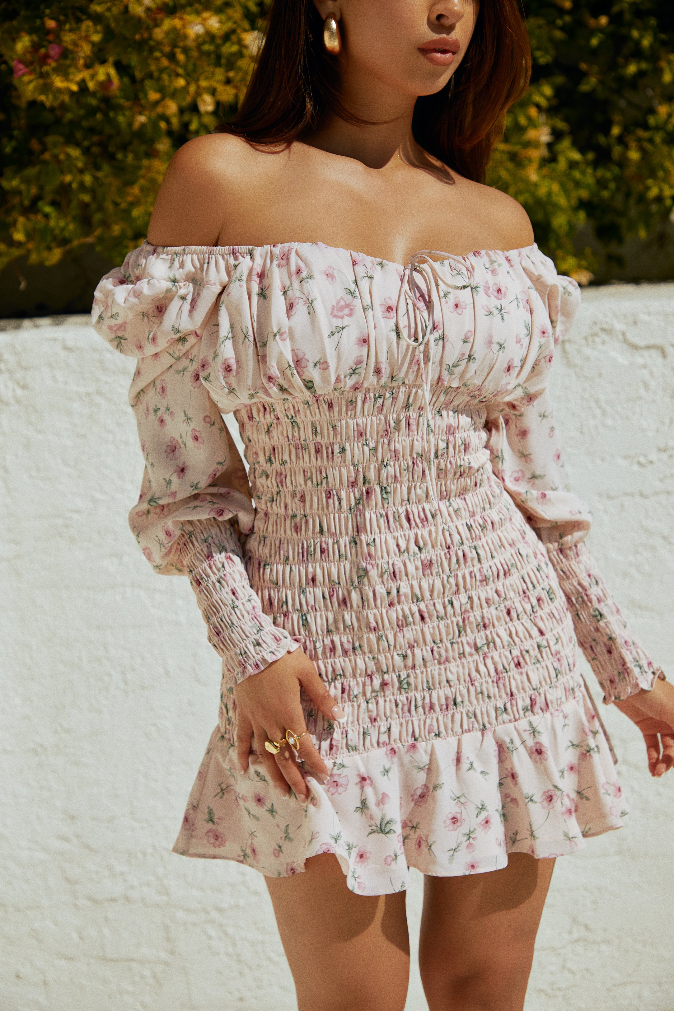 Poppy Long Sleeve Mini Dress - Blush - Image 9