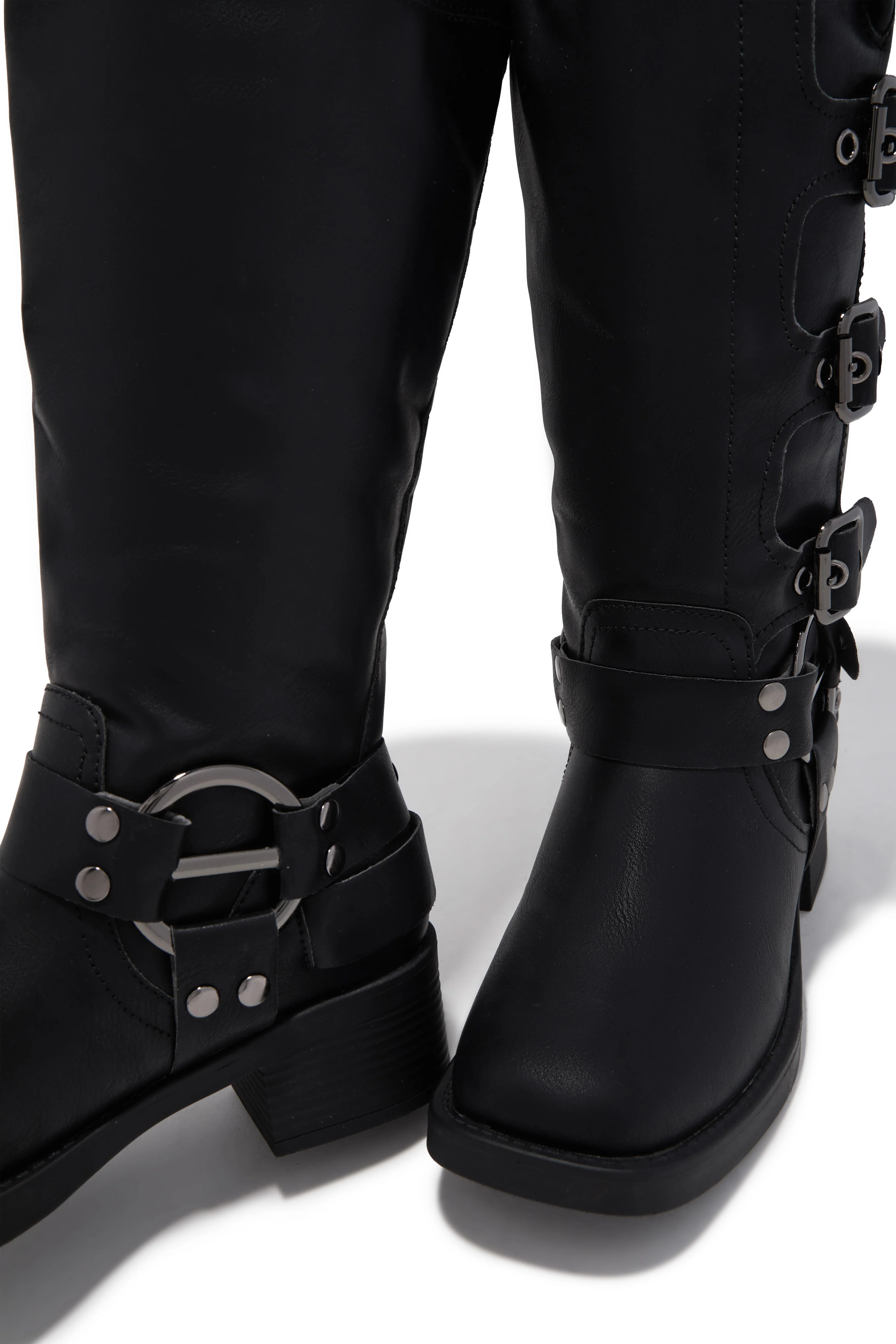 Prettiest Problem Below The Knee Moto Boots - Black - Image 3