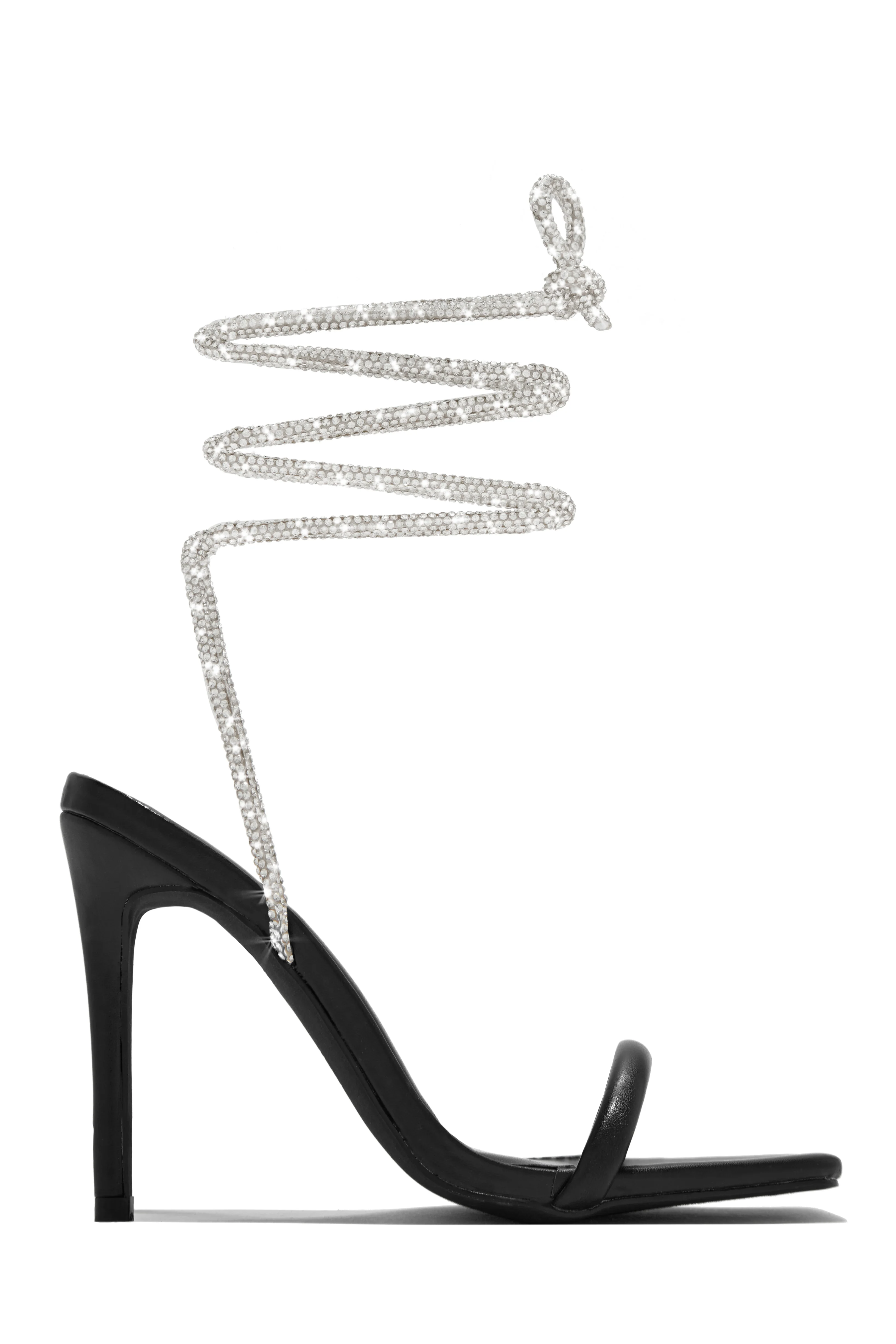 Pretty Girl Embellished Lace Up High Heels - Nude - Image 6
