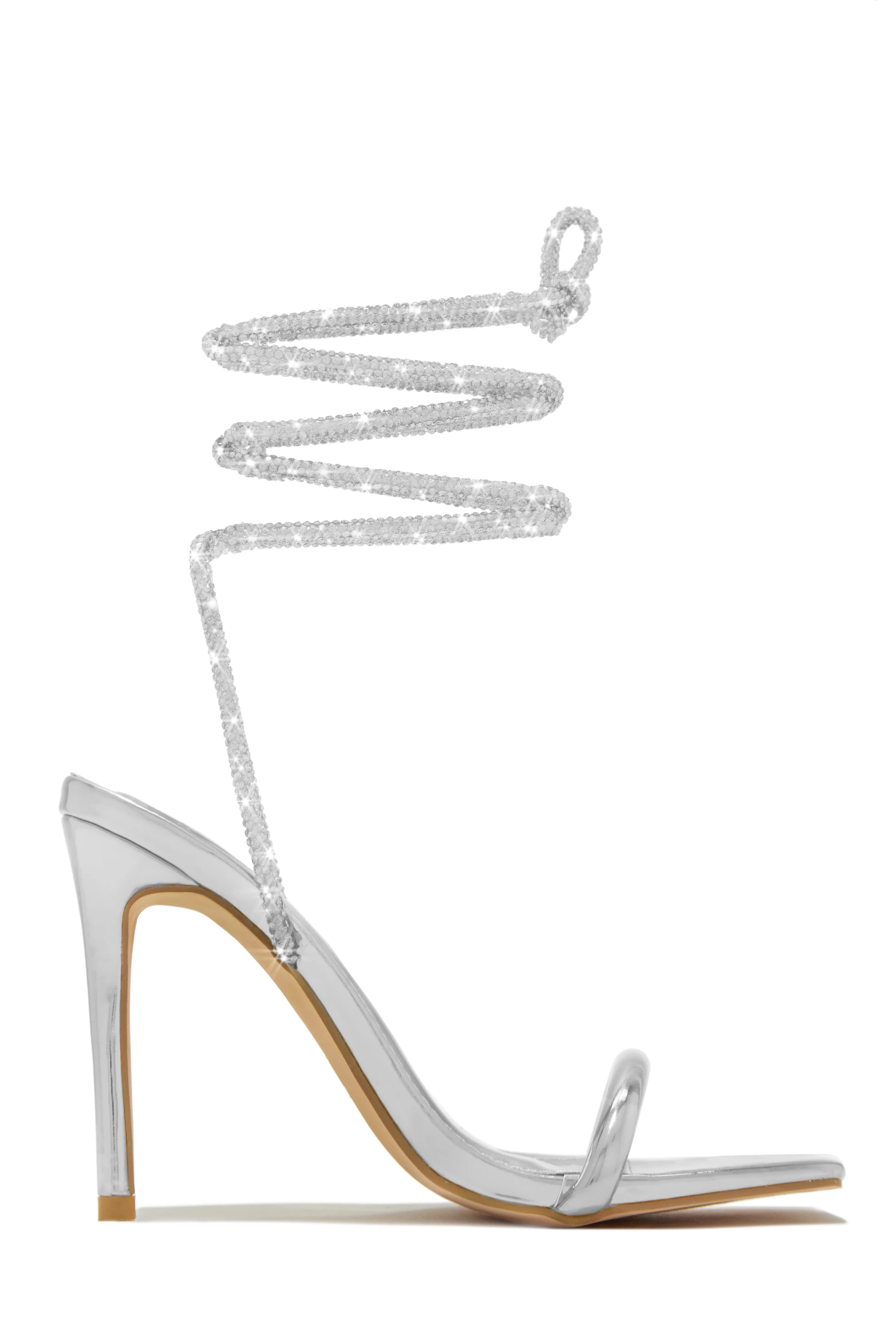 Pretty Girl Embellished Lace Up High Heels - White - Image 11