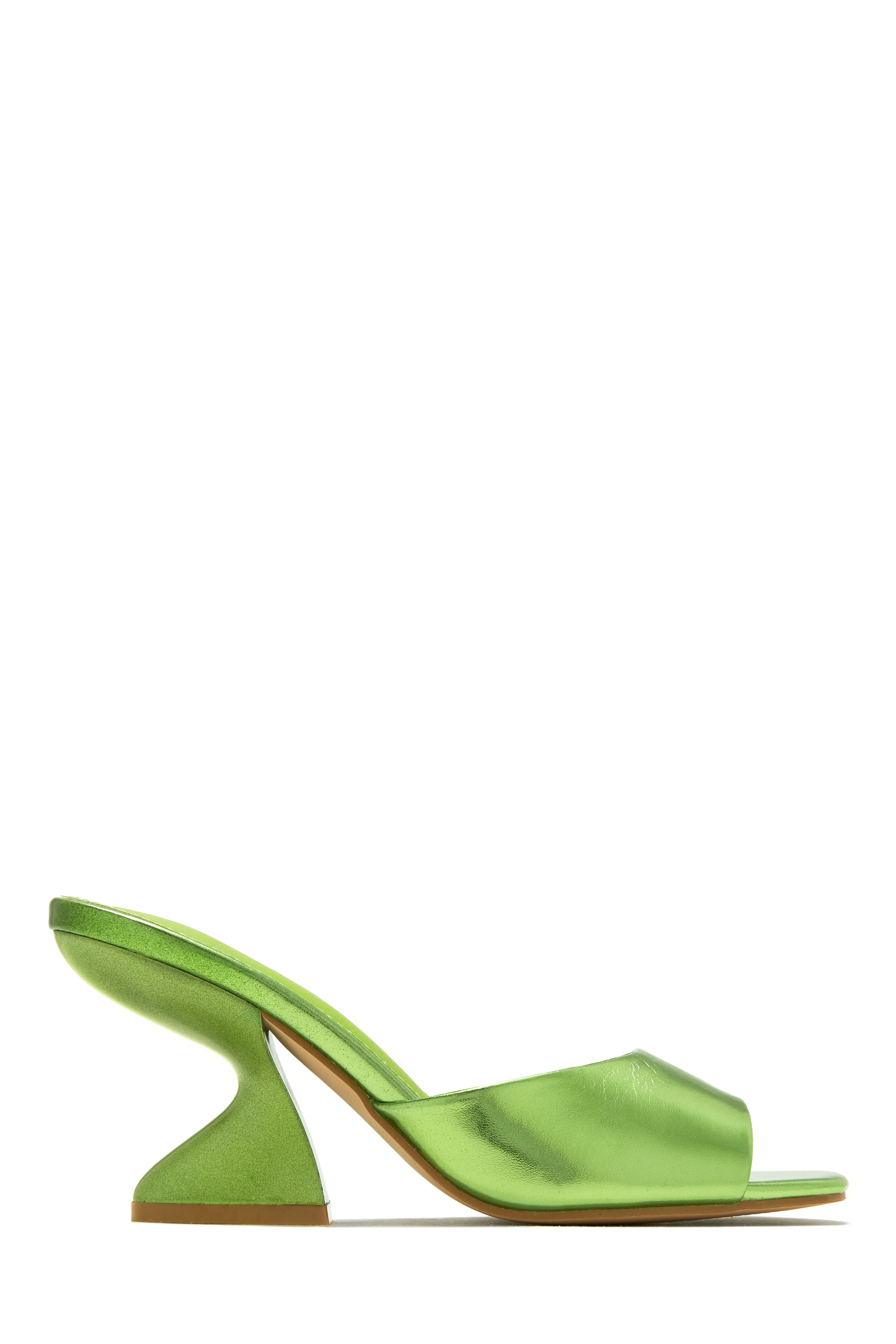 Racquel Mid Heel Mules - Green - Image 8