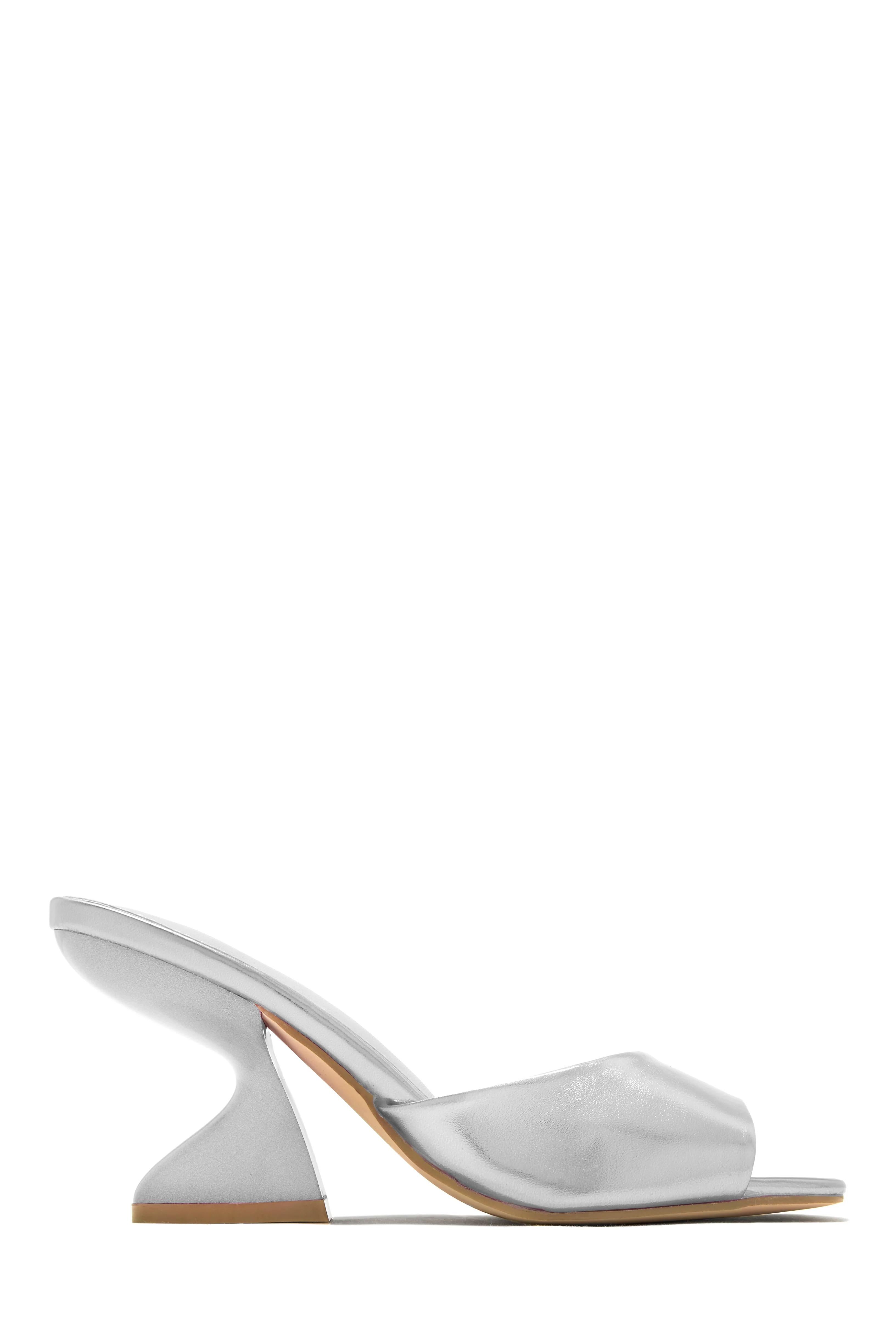 Racquel Mid Heel Mules - Silver - Image 4