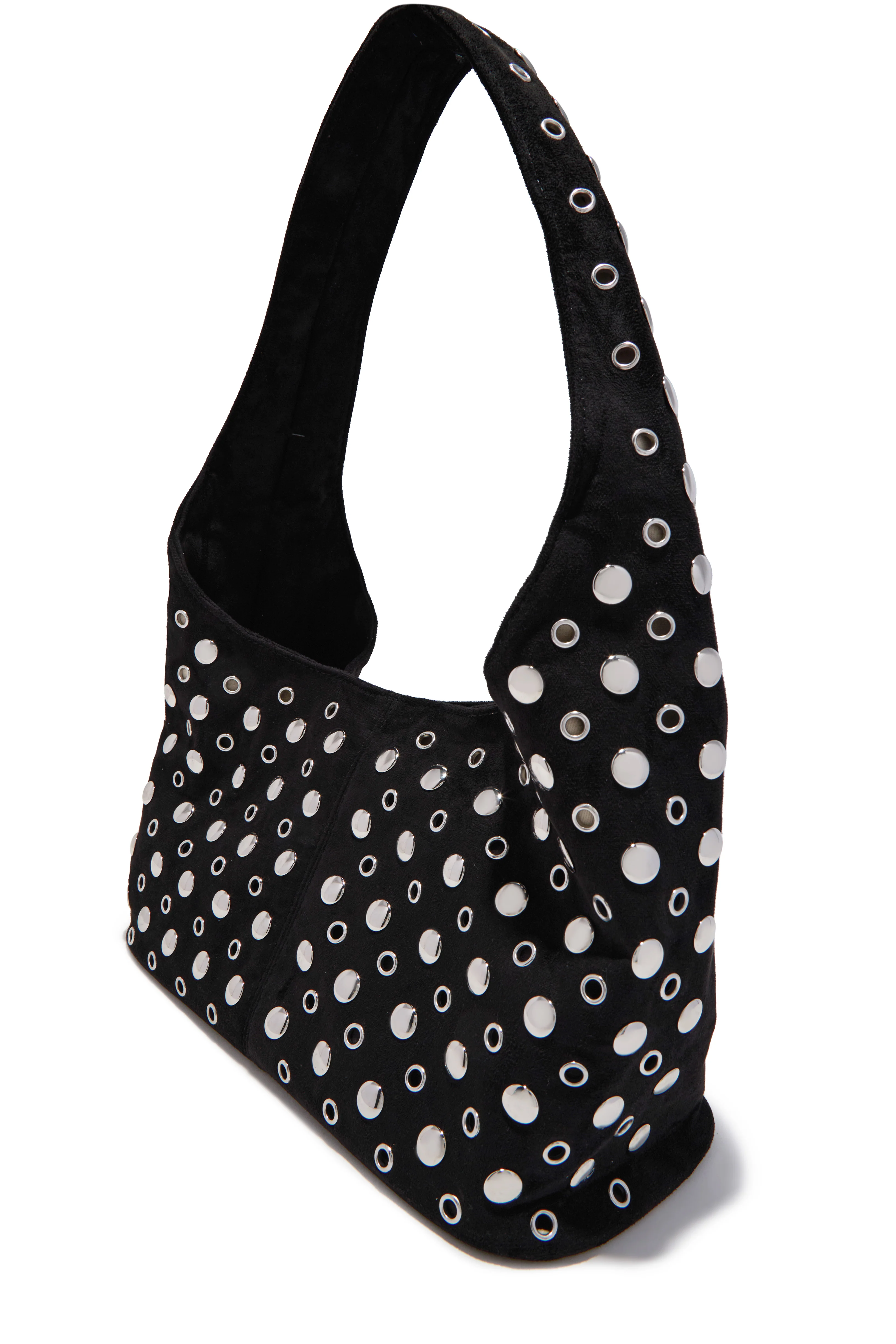 Raya Studded Shoulder Bag - Black - Image 4