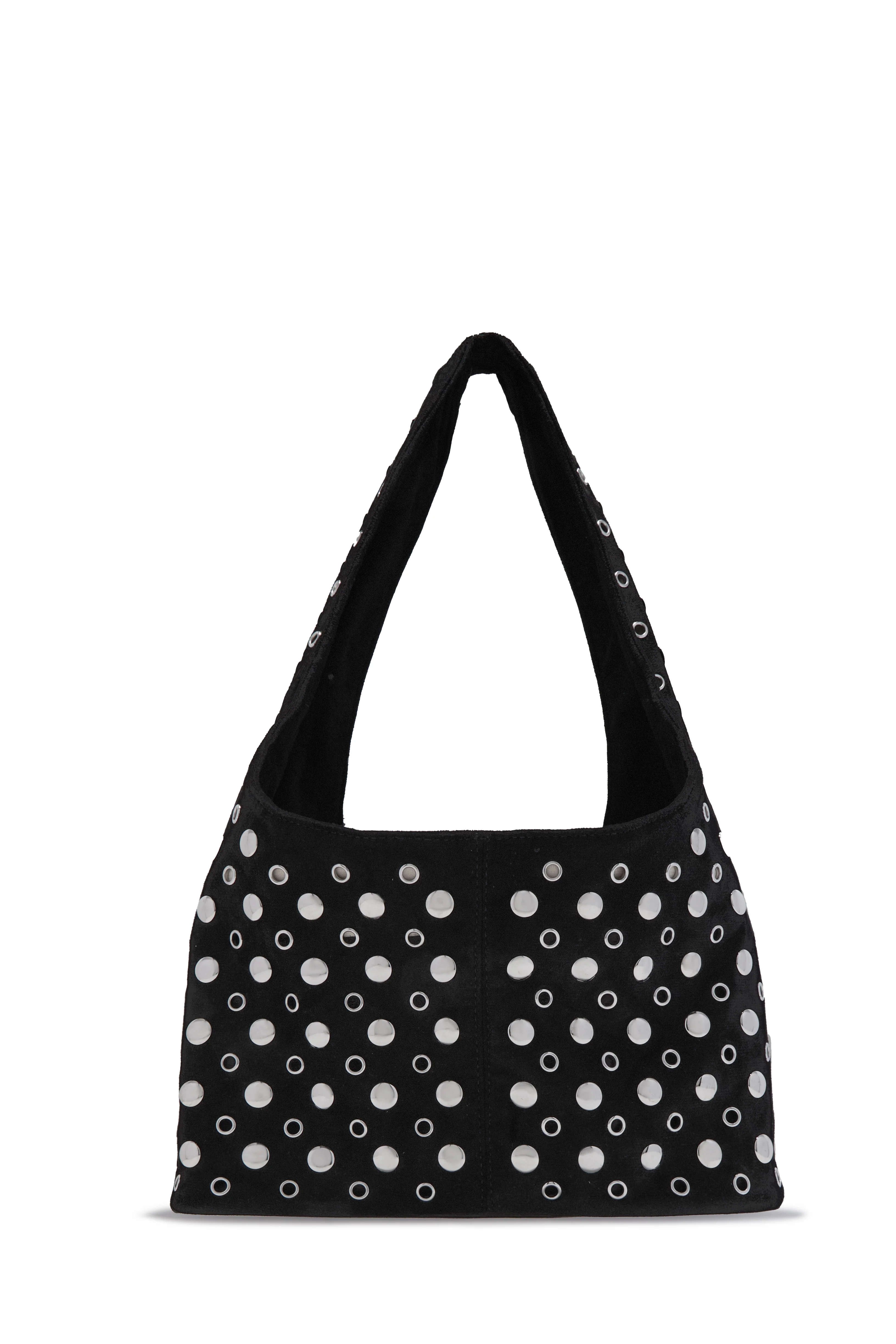 Raya Studded Shoulder Bag - Black - Image 6