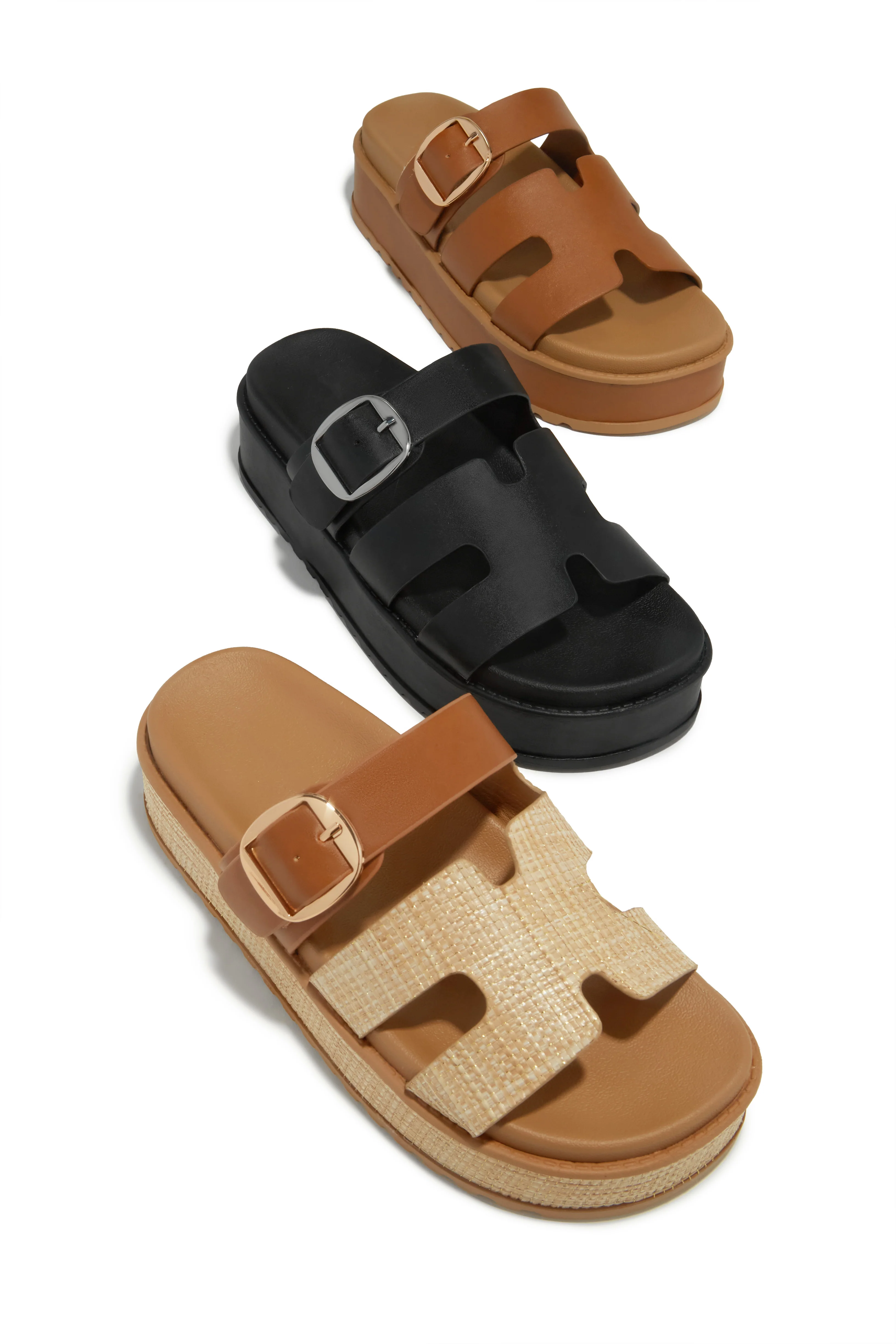 Resort Getaway Slip On Chunky Sandals - Black - Image 8