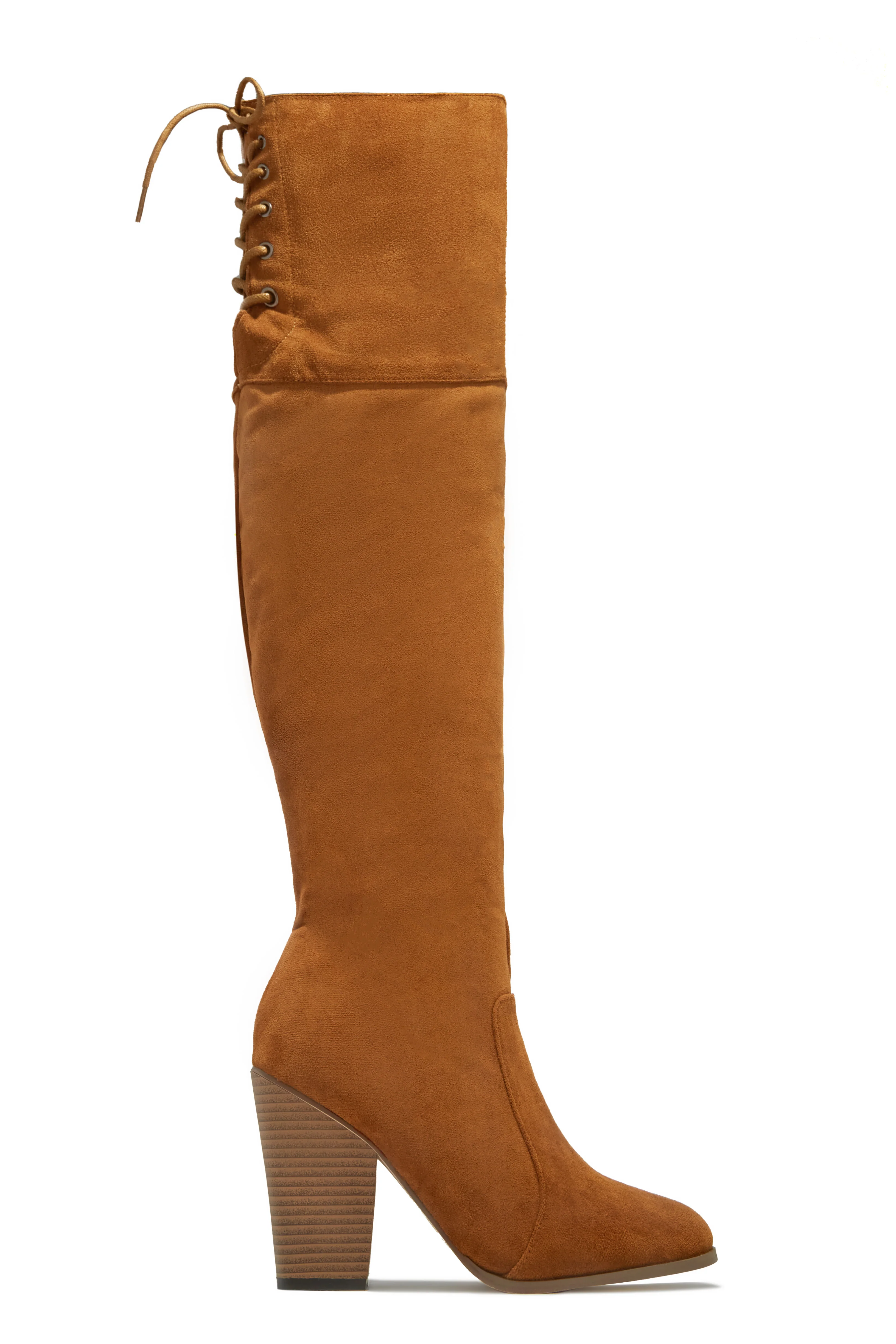 Roadie Over The Knee Block Heel Boots - Tan - Image 3