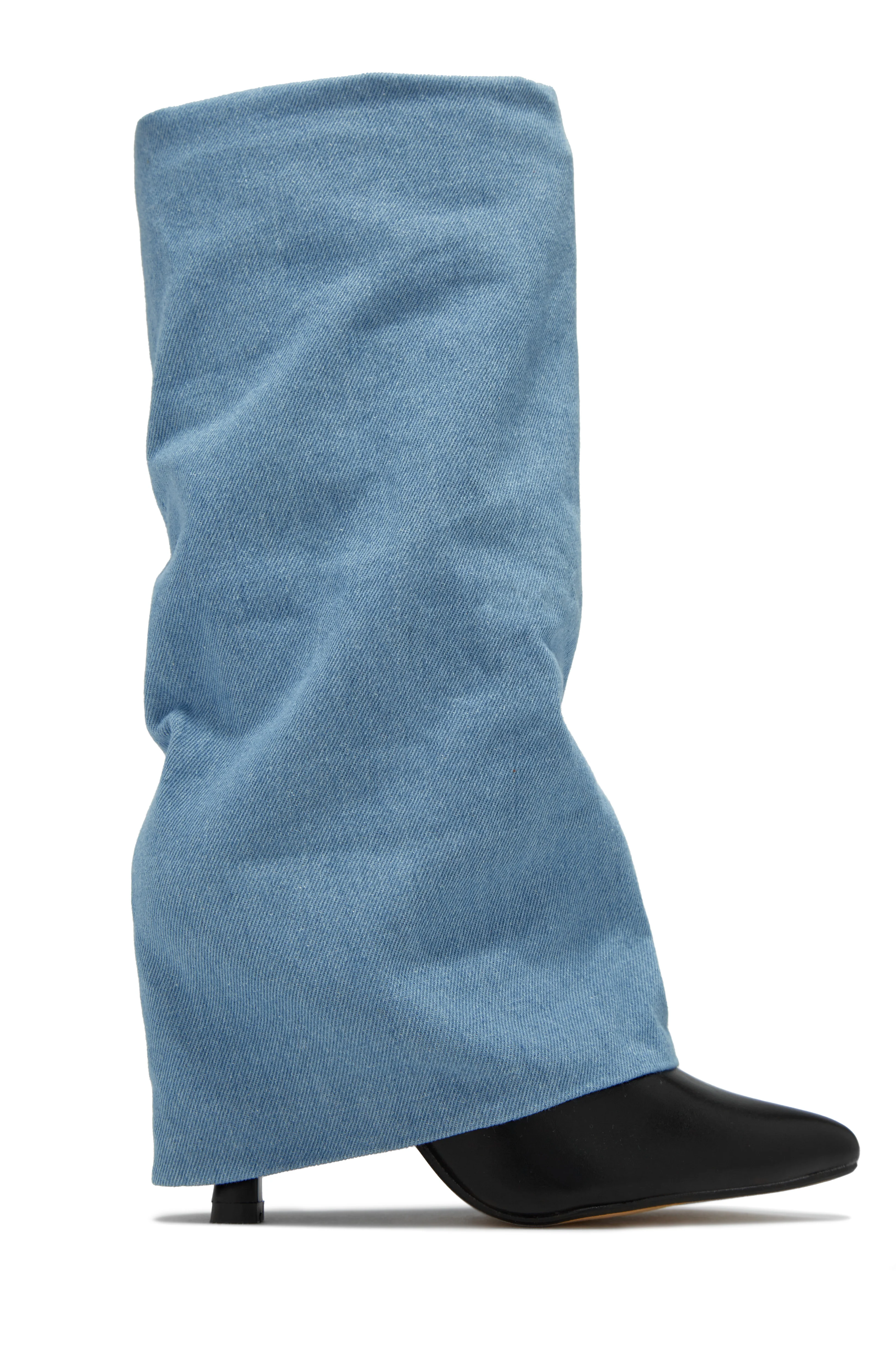Samantha Denim Heel Boots - Denim - Image 9
