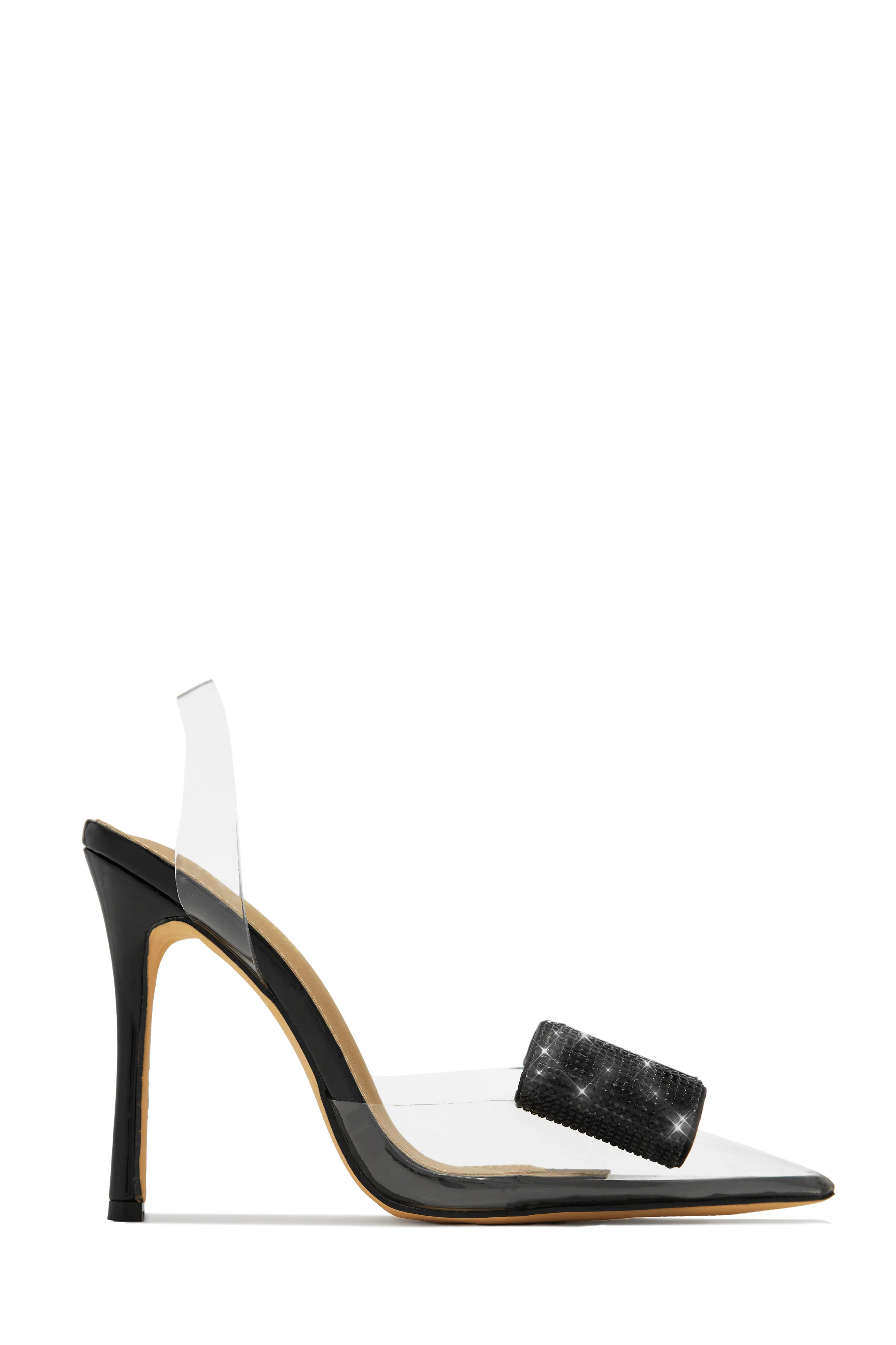 Chiara Embellished Bow Clear High Heel Pumps - White - Image 6