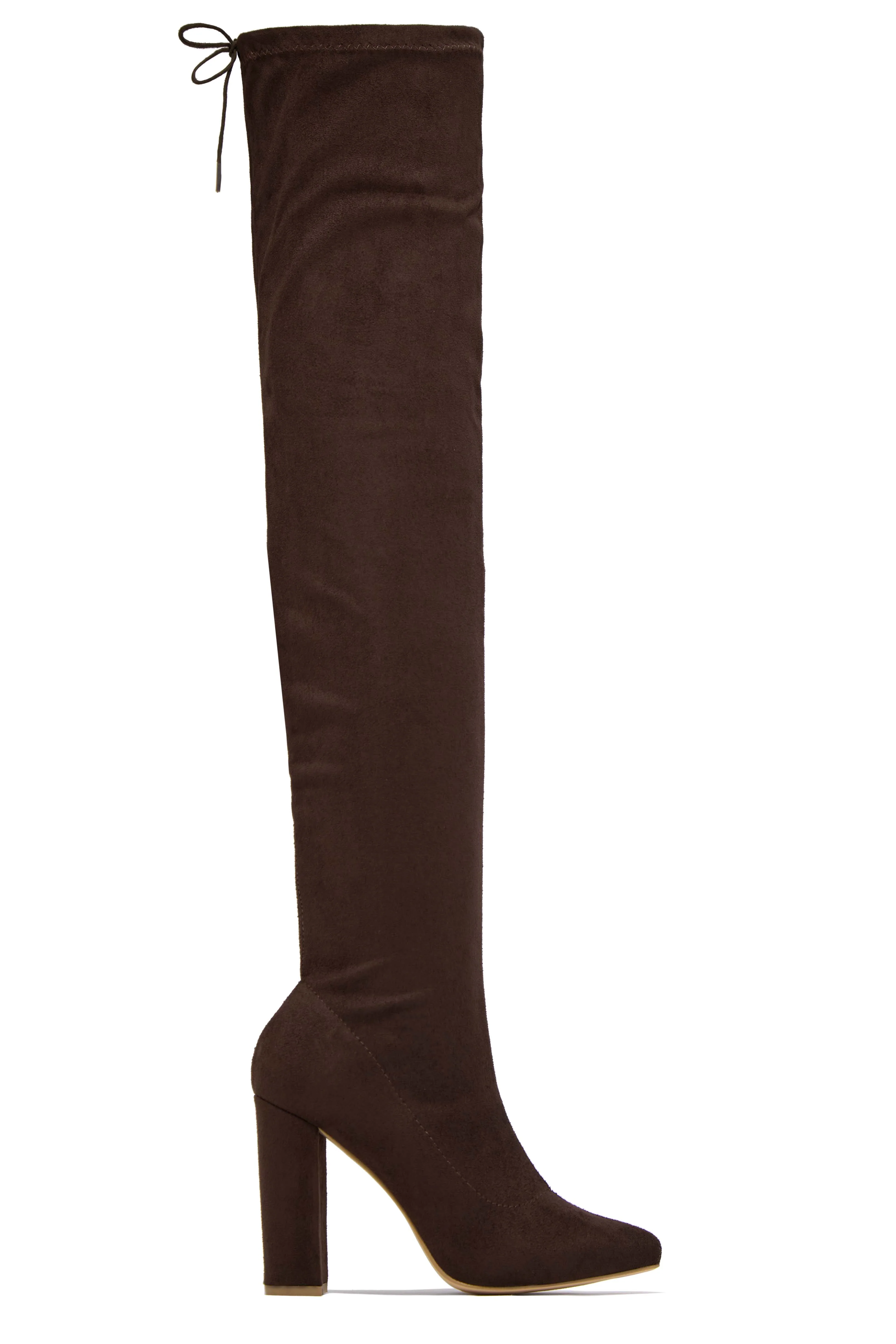 Set The Bar Over The Knee Block High Heel Boots - Taupe - Image 11