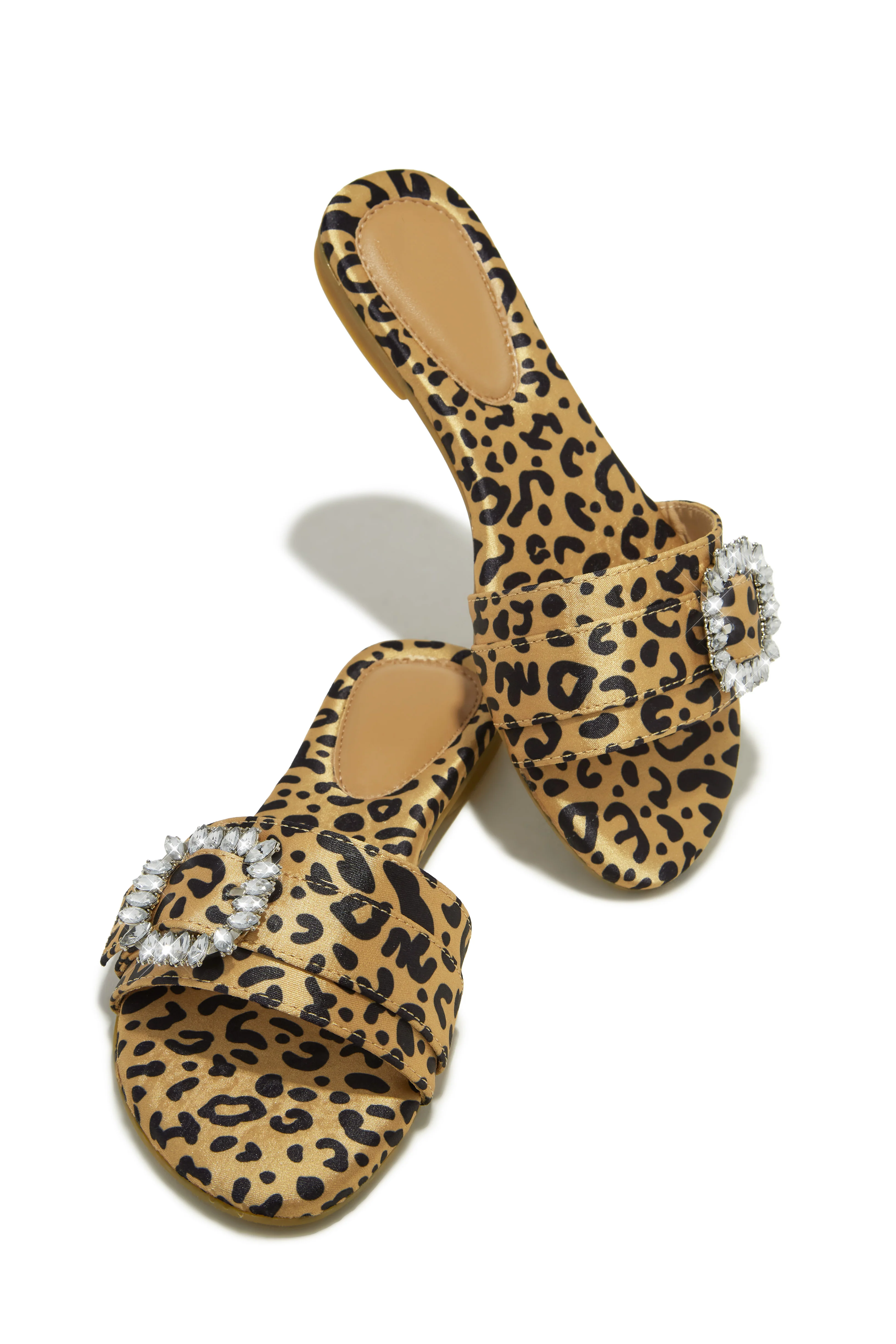 Shai Embellished Slip On Sandals - Leopard - Image 5