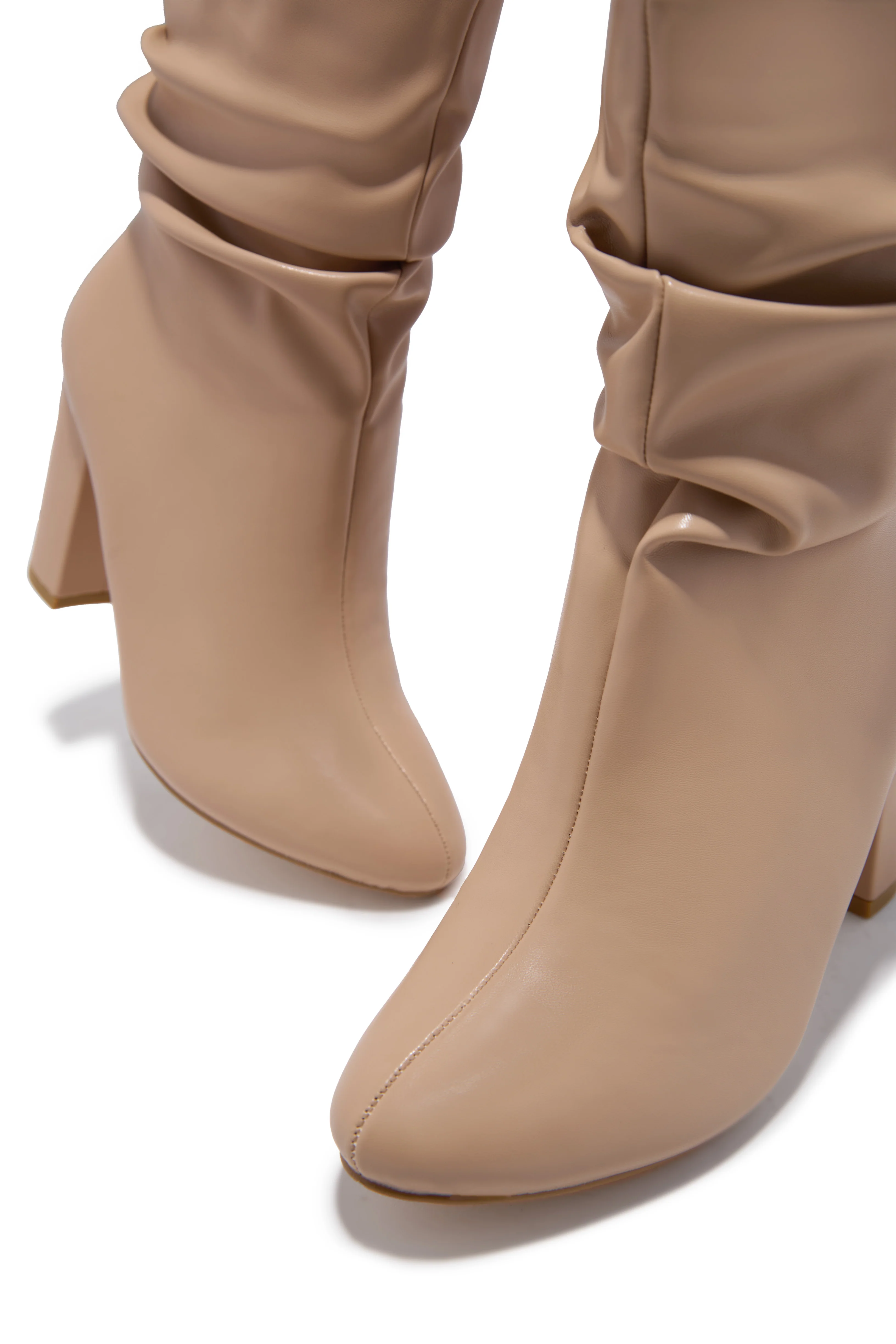 Sharon Block Heel Ankle Boot - Nude - Image 3