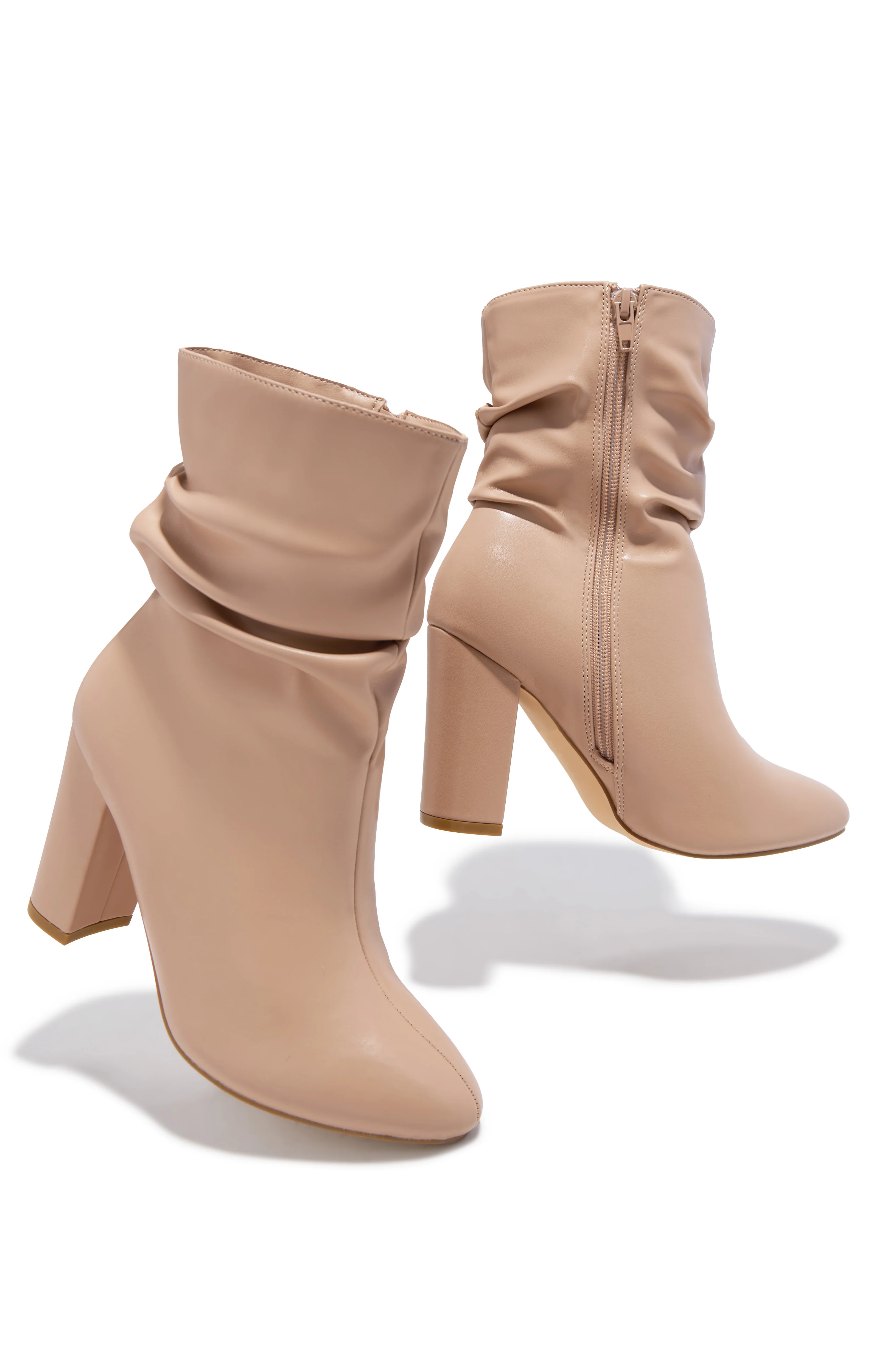 Sharon Block Heel Ankle Boot - Nude - Image 4