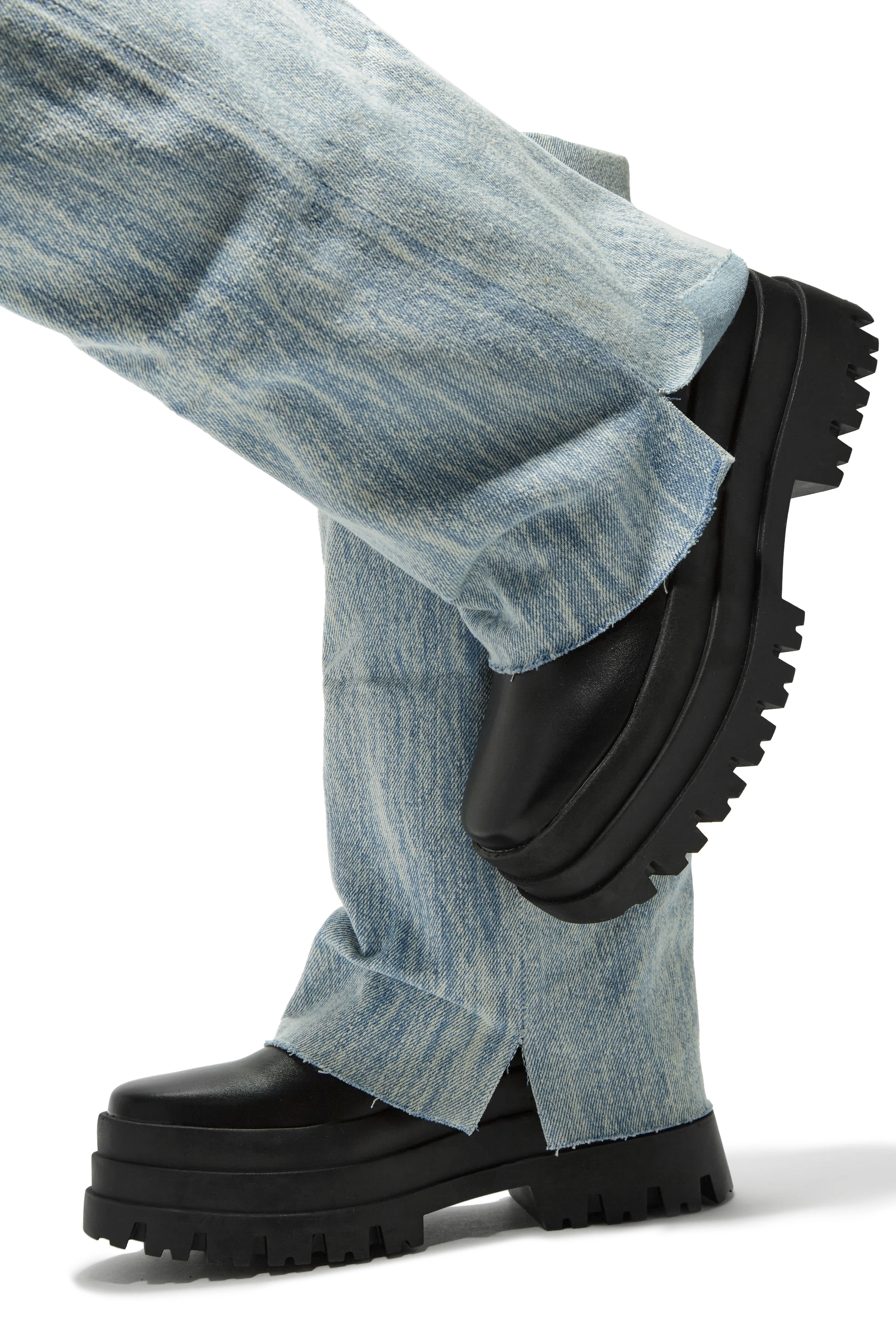 She's The Star Denim Chunky Platform Boots - Denim - Image 6