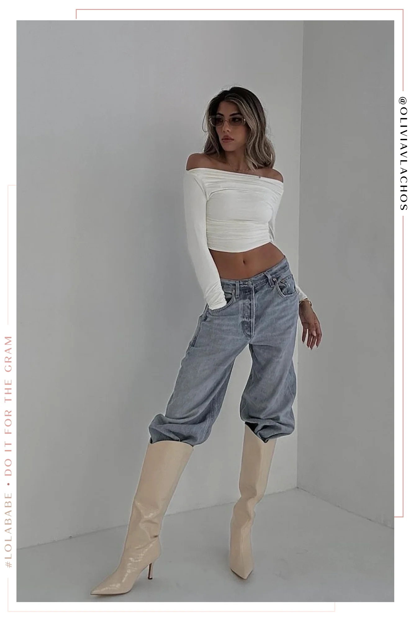 Shyla Knee High Boots - Ivory - Image 4