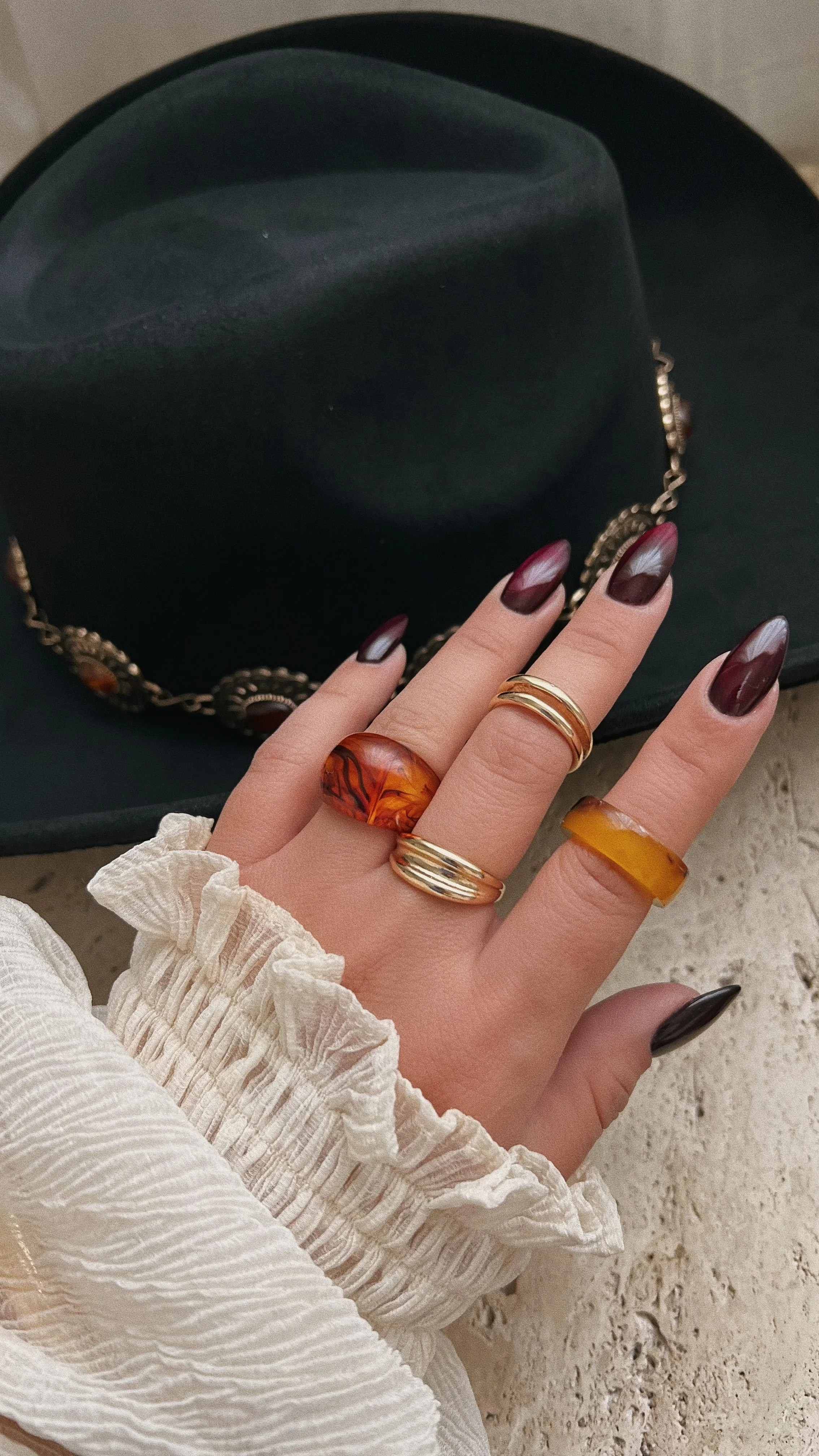 Sienna Four Piece Ring Set - Gold - Image 2