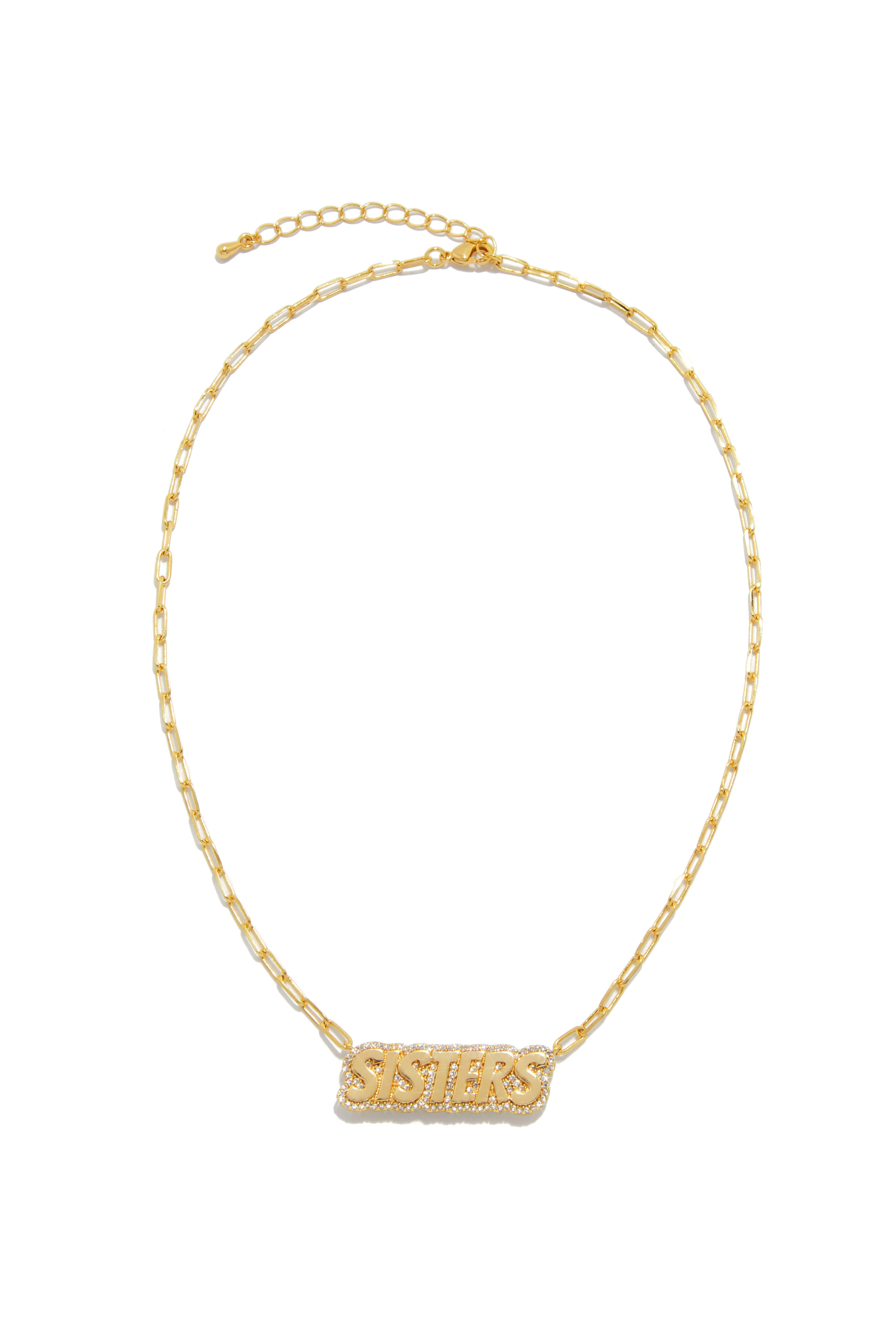 Sisters Necklace Gold Dipped Cubic Zirconia Necklace - Gold - Image 4