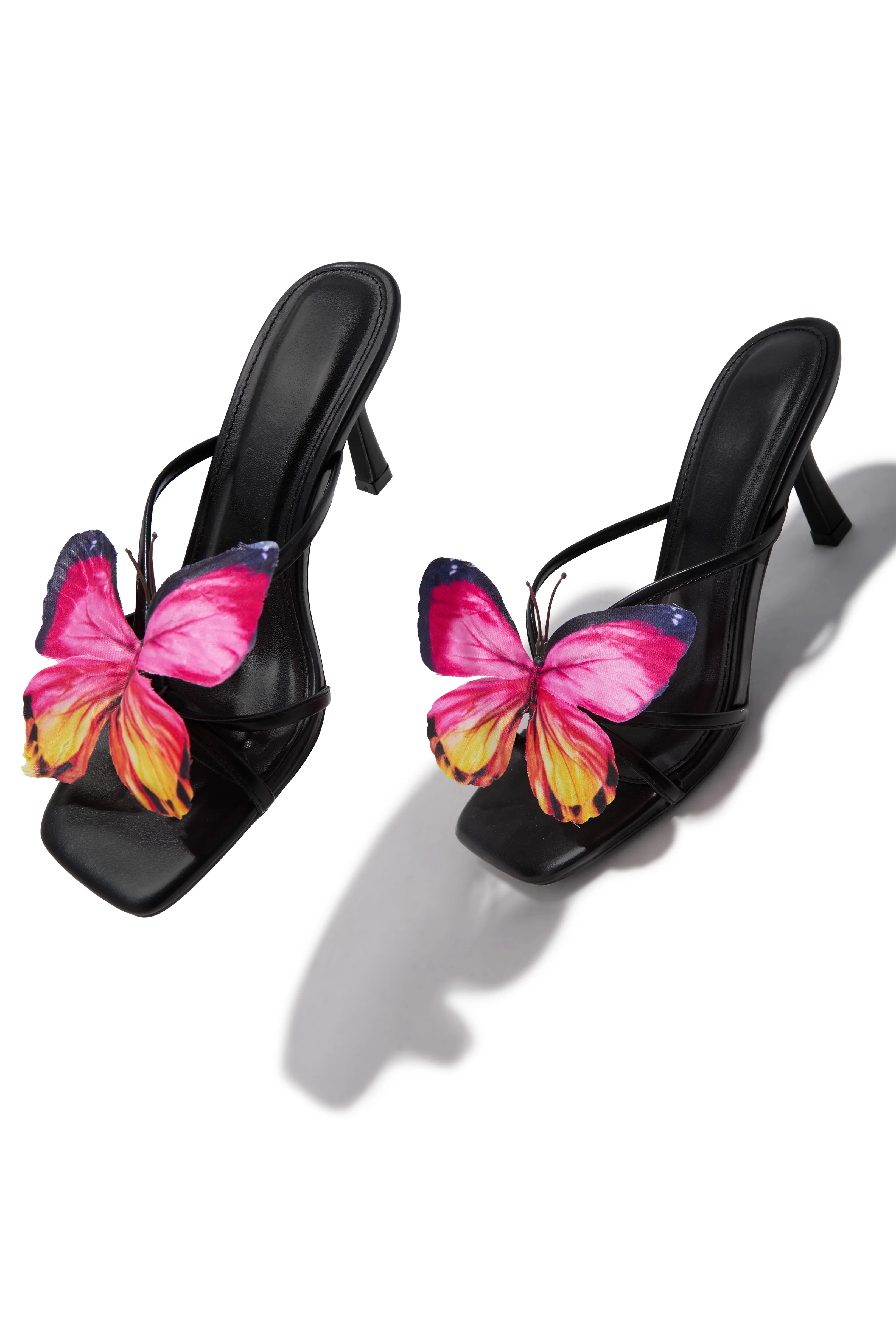 Social Butterfly Mid Heel Mules - Black - Image 3