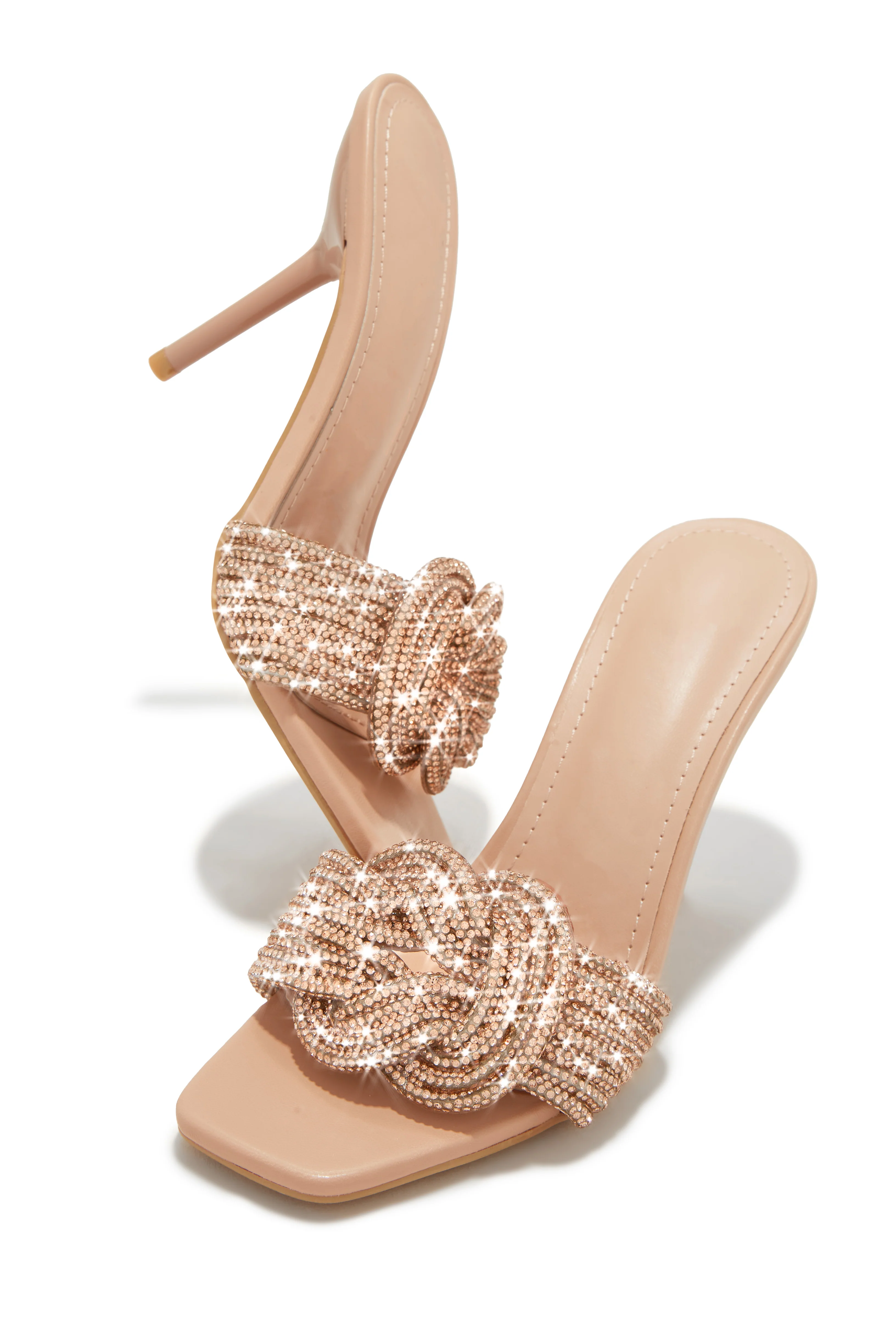 Song Of Love Embellished Mule Heels - Nude - Image 2