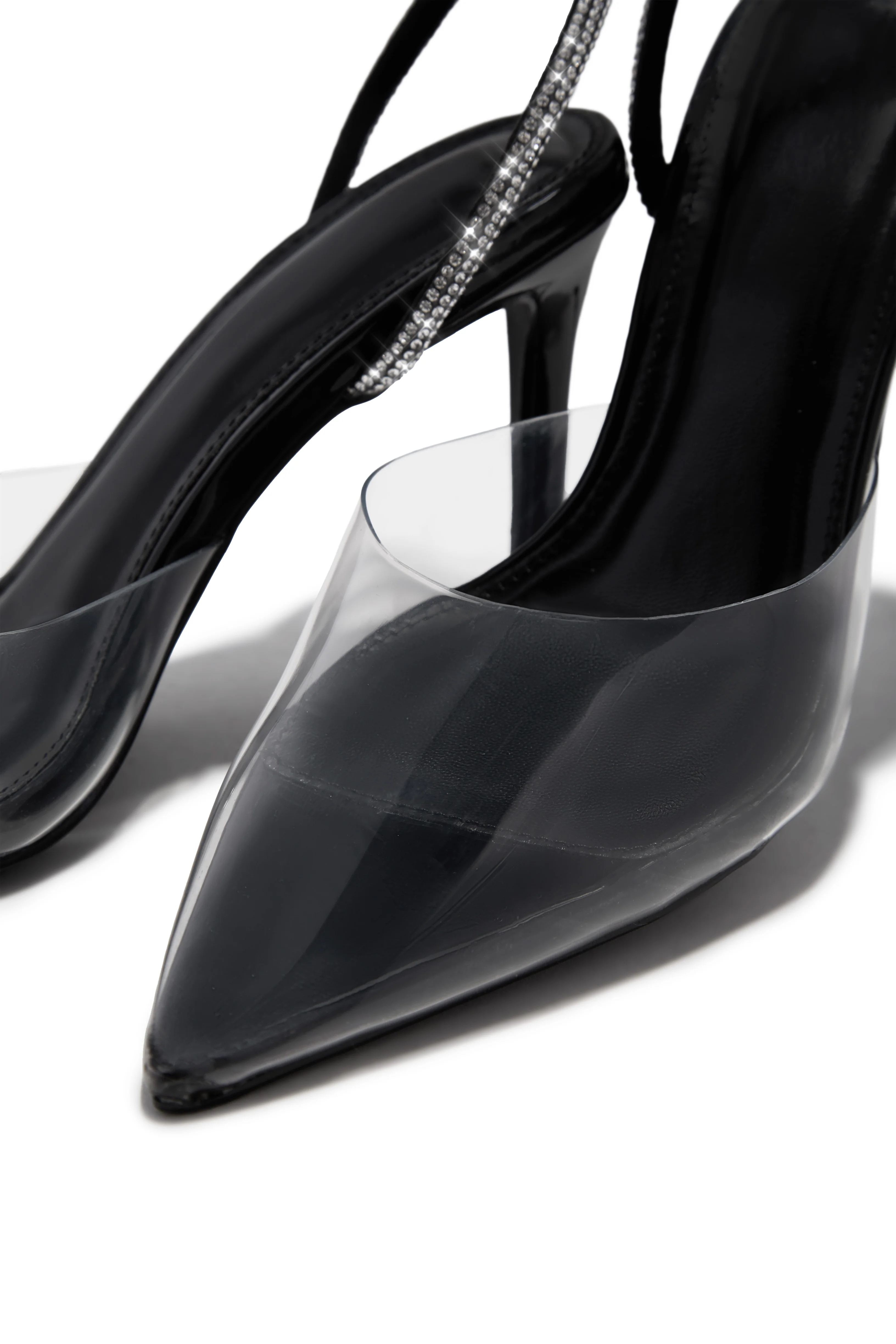 Special Guest Embellished Clear Heels - Black - Image 6