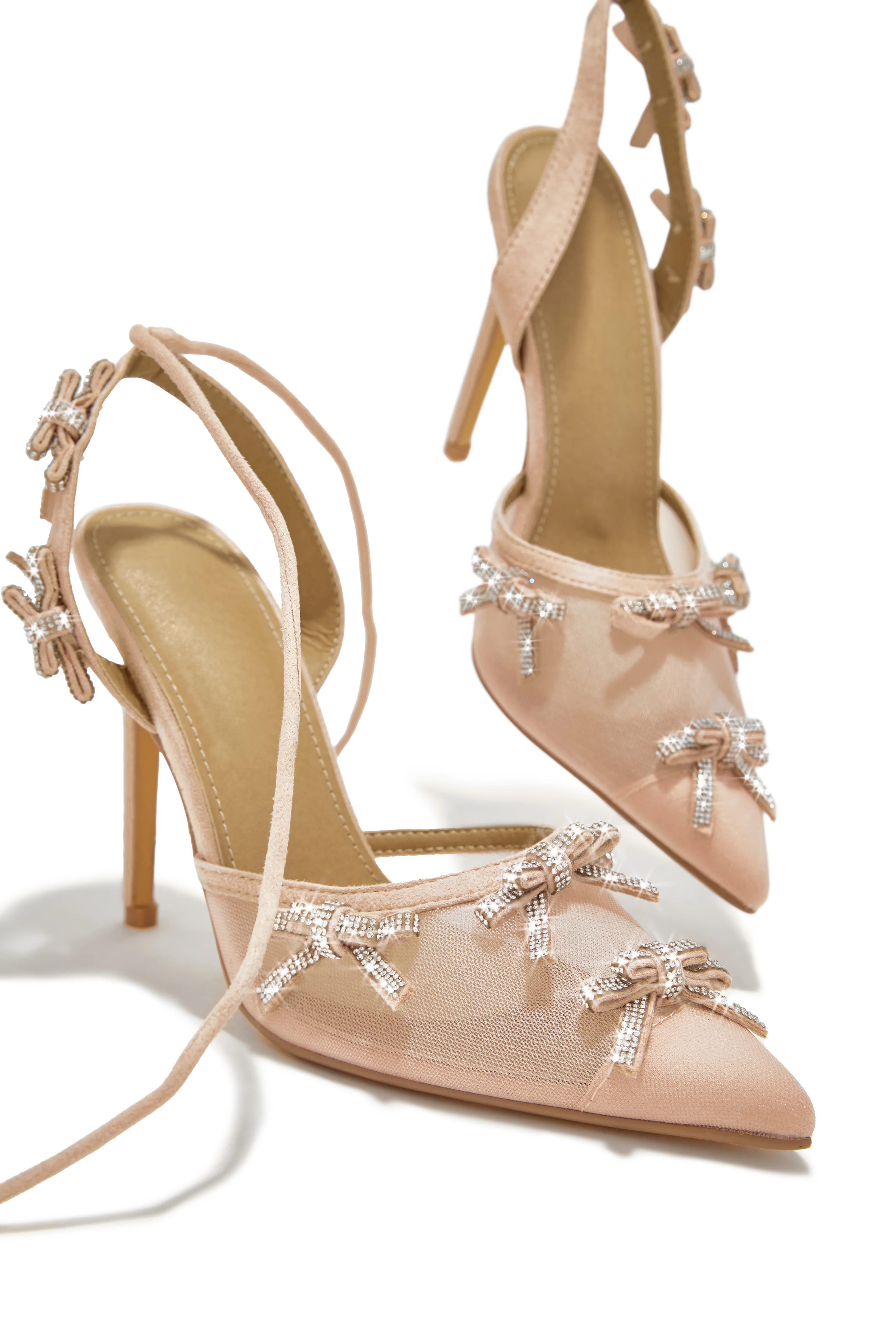 Special Weekend Lace Up Pump Heels - Nude - Image 2