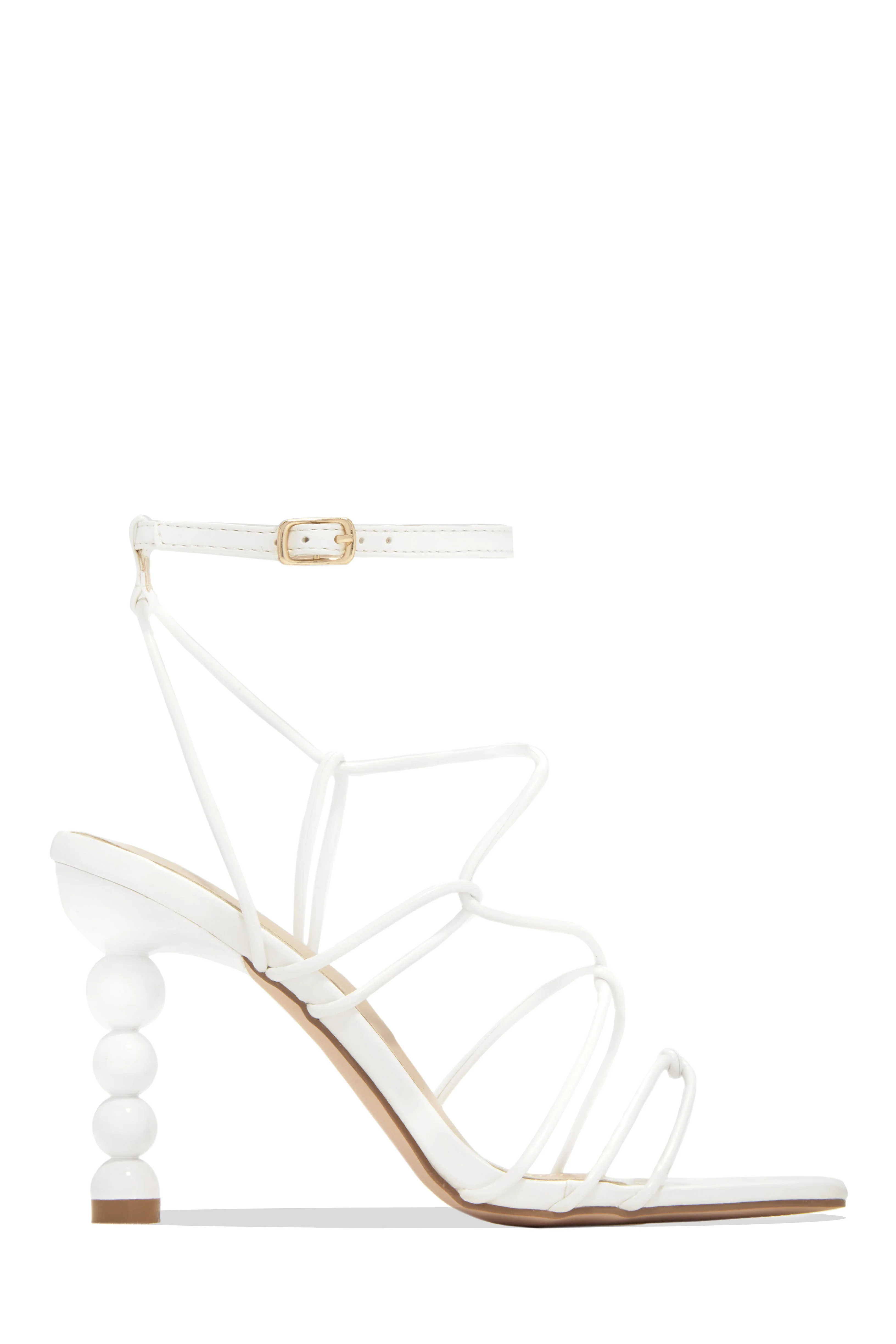 St. Barts Summer Square Toe Strappy Heels - White - Image 6